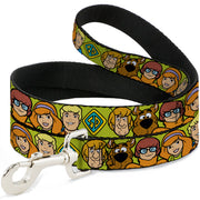 Dog Leash - Scooby Doo Character Faces Close-Up Green Dog Leashes Scooby Doo