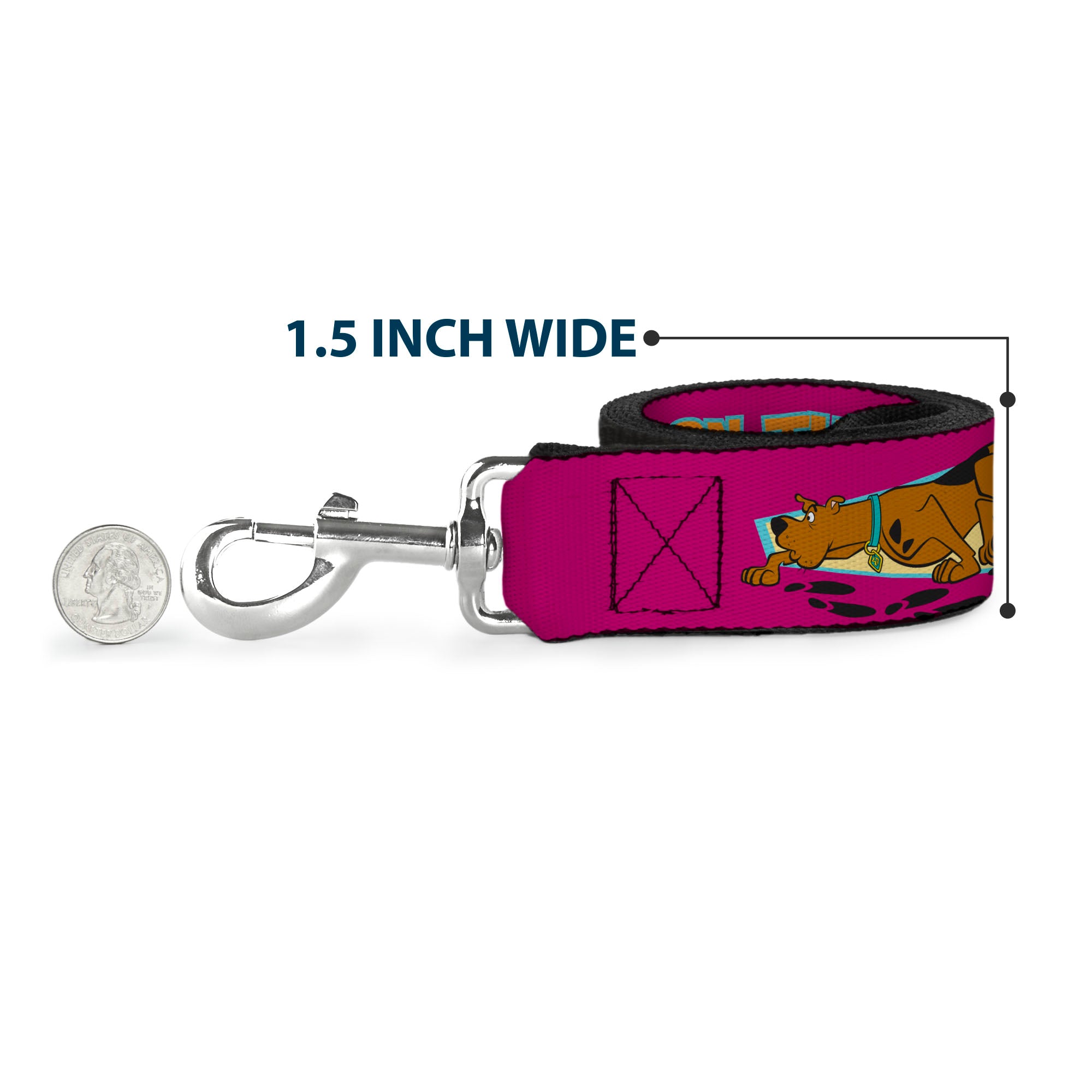 Dog Leash - Scooby-Doo ON THE CASE Sniffing Pose Pink Dog Leashes Scooby Doo