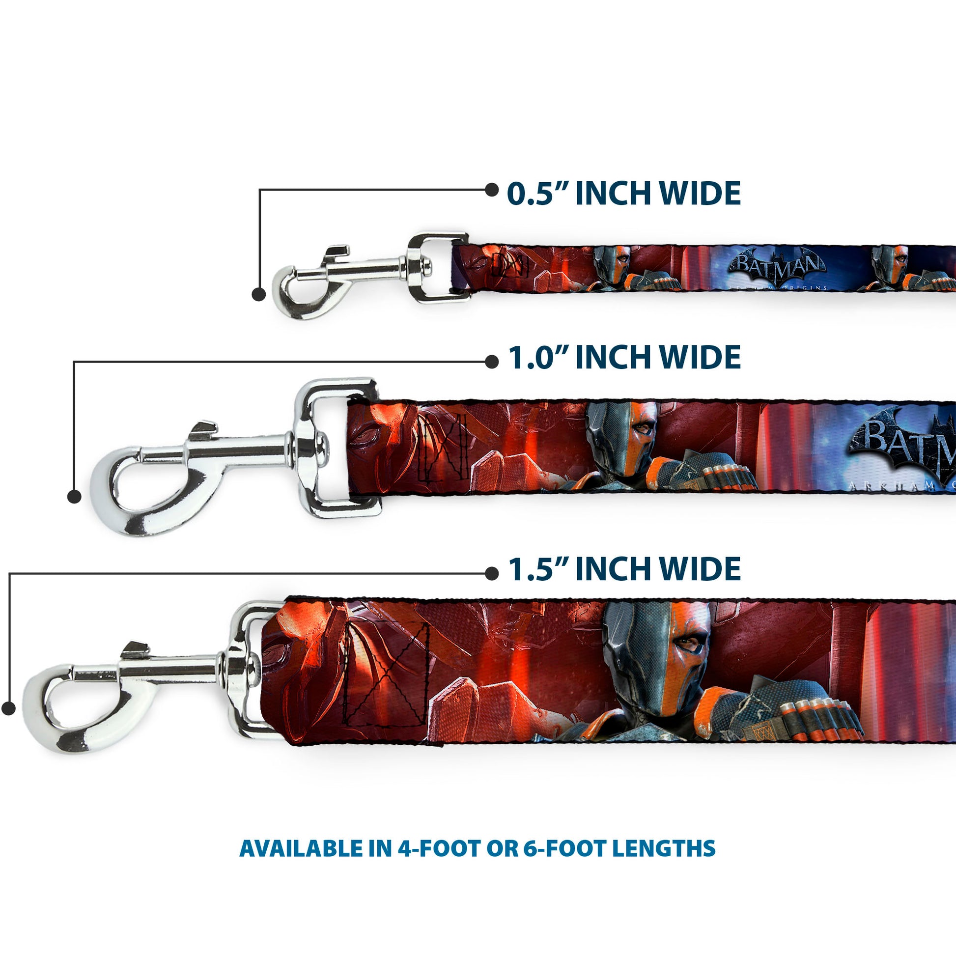 Dog Leash - DEATHSTROKE Pose/BATMAN ARKHAM ORIGINS Logo Dog Leashes DC Comics