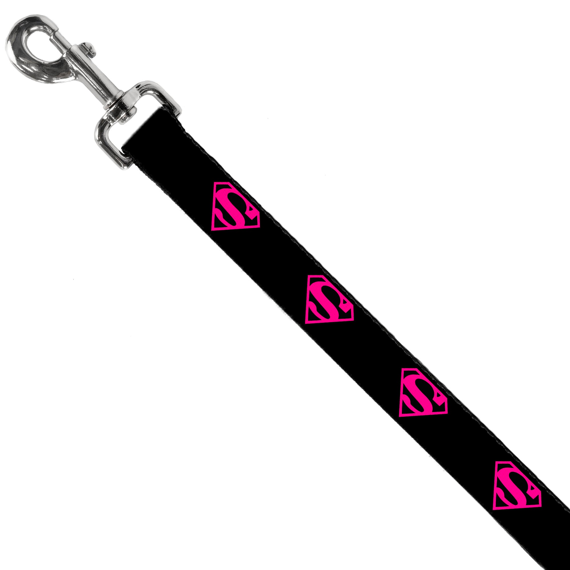 Dog Leash - Superman Shield Black/Hot Pink Dog Leashes DC Comics