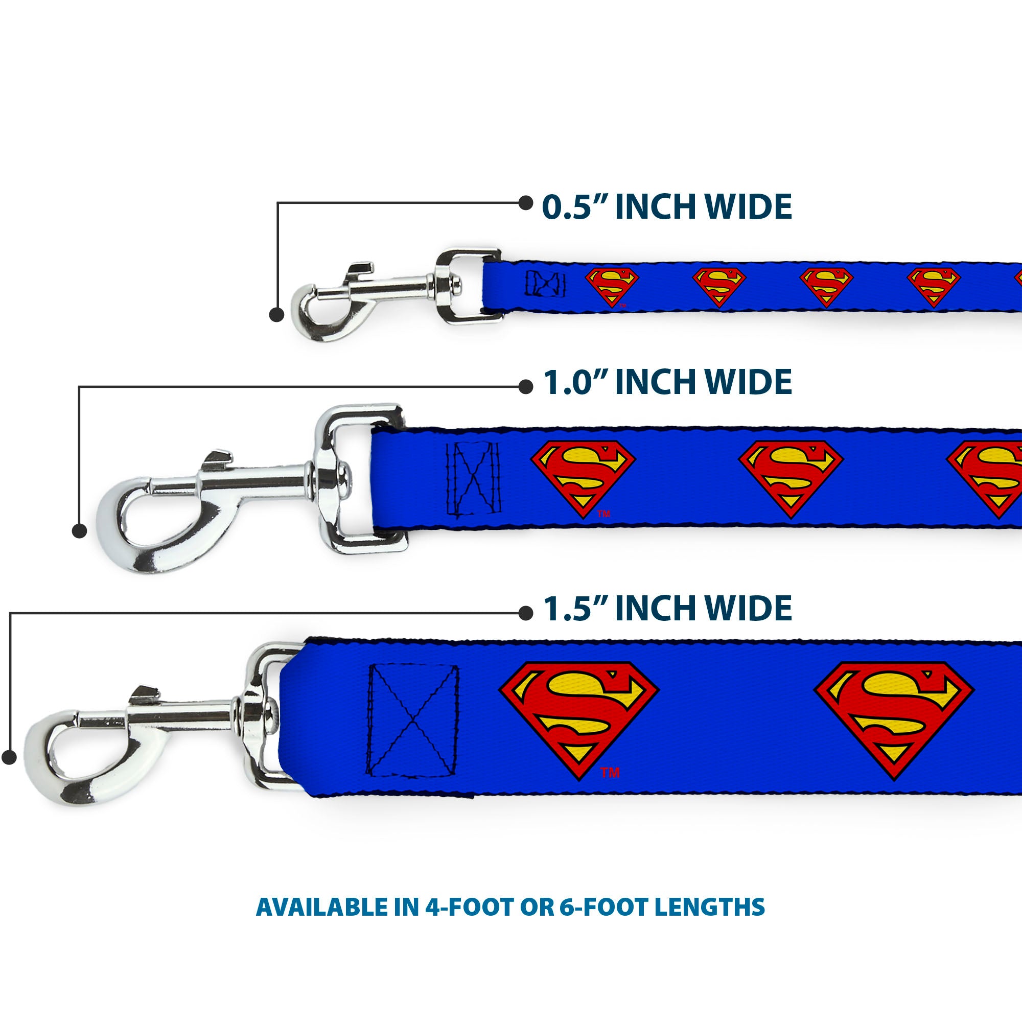 Dog Leash - Superman Shield Blue Dog Leashes DC Comics
