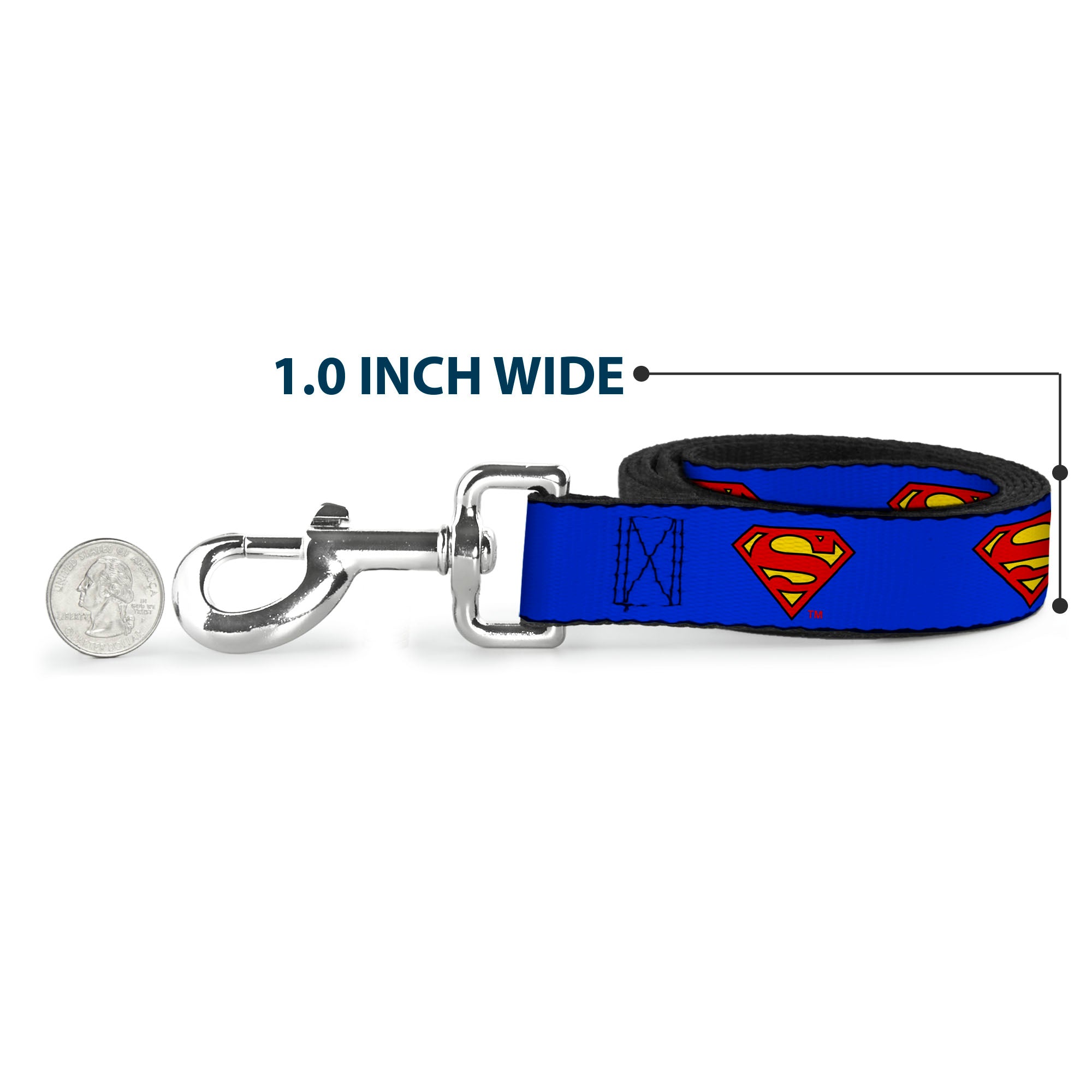Dog Leash - Superman Shield Blue Dog Leashes DC Comics