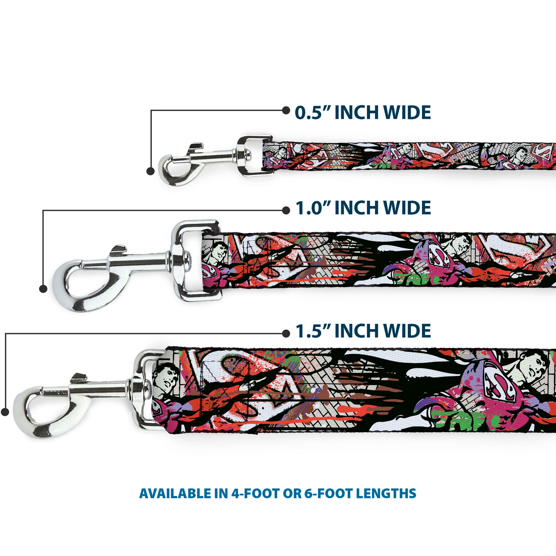 Dog Leash - Superman Color Flying Bricks Scene Dog Leashes DC Comics