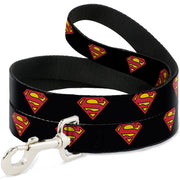 Dog Leash - Superman Shield Black Dog Leashes DC Comics