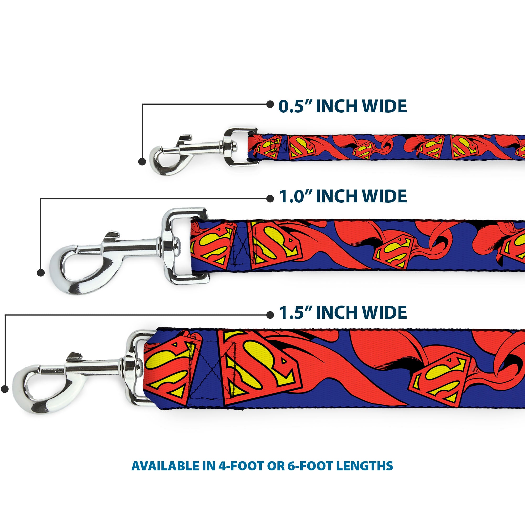 Dog Leash - Superman Shield w/Cape Dog Leashes DC Comics