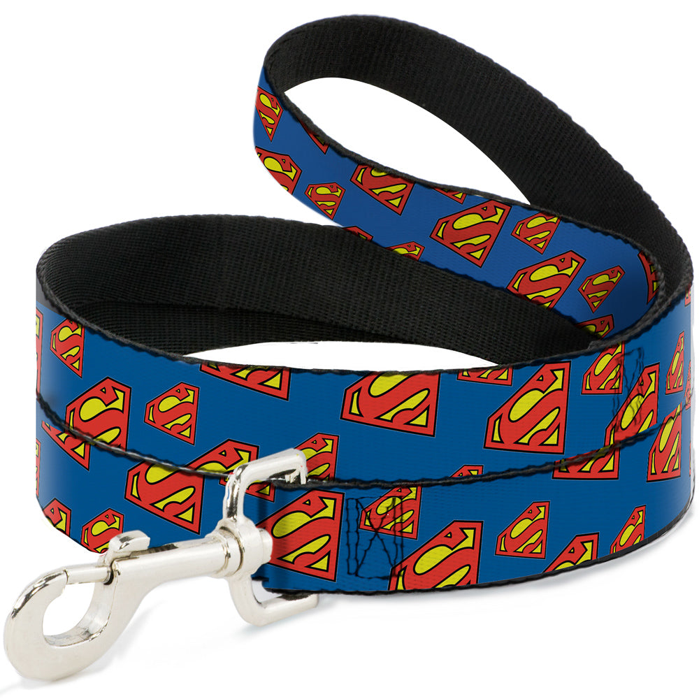 Dog Leash - Super Shield Diagonal Royal Blue/Red Dog Leashes DC Comics