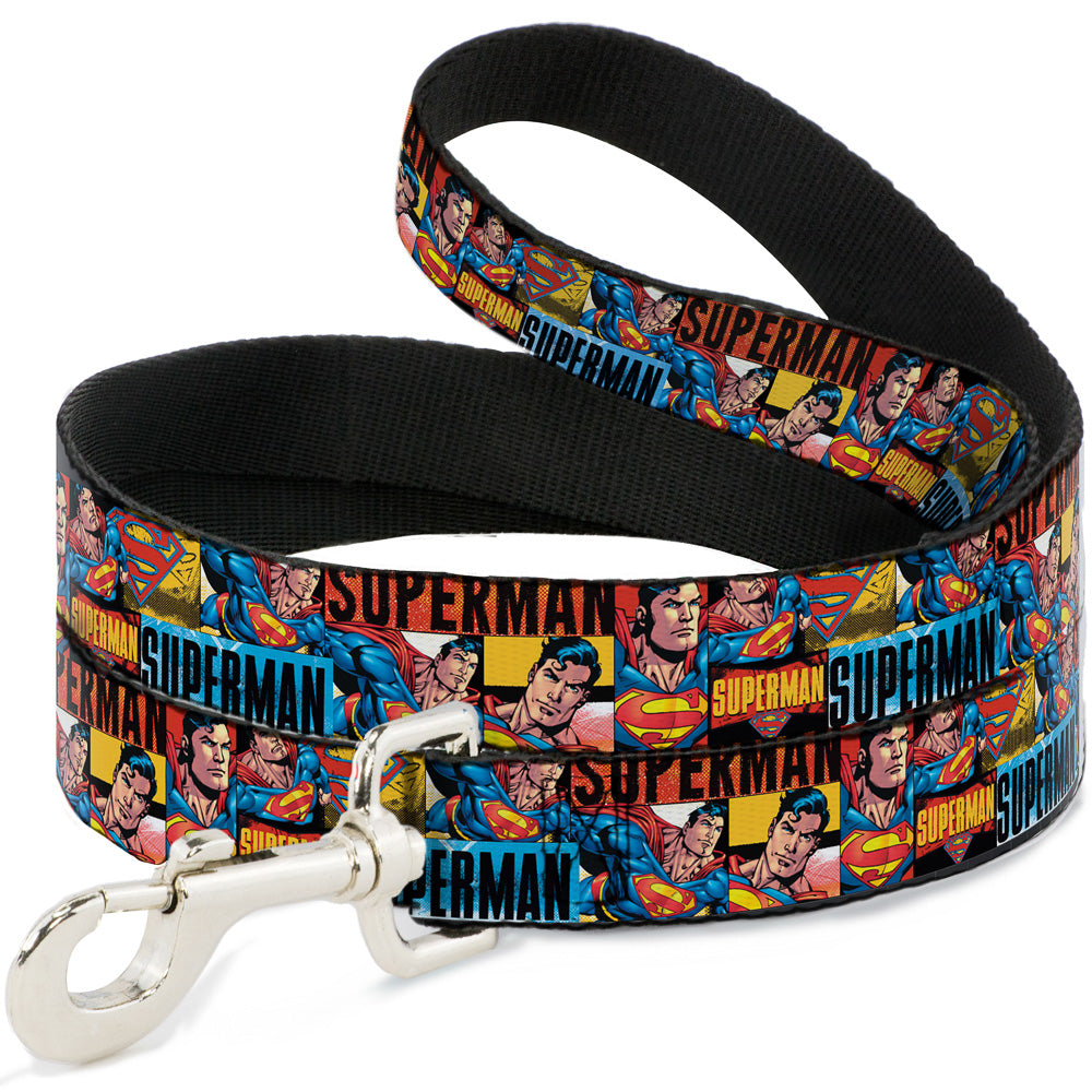 Dog Leash - SUPERMAN Action Blocks Red/Blue Dog Leashes DC Comics