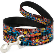 Dog Leash - SUPERMAN Action Blocks Red/Blue Dog Leashes DC Comics