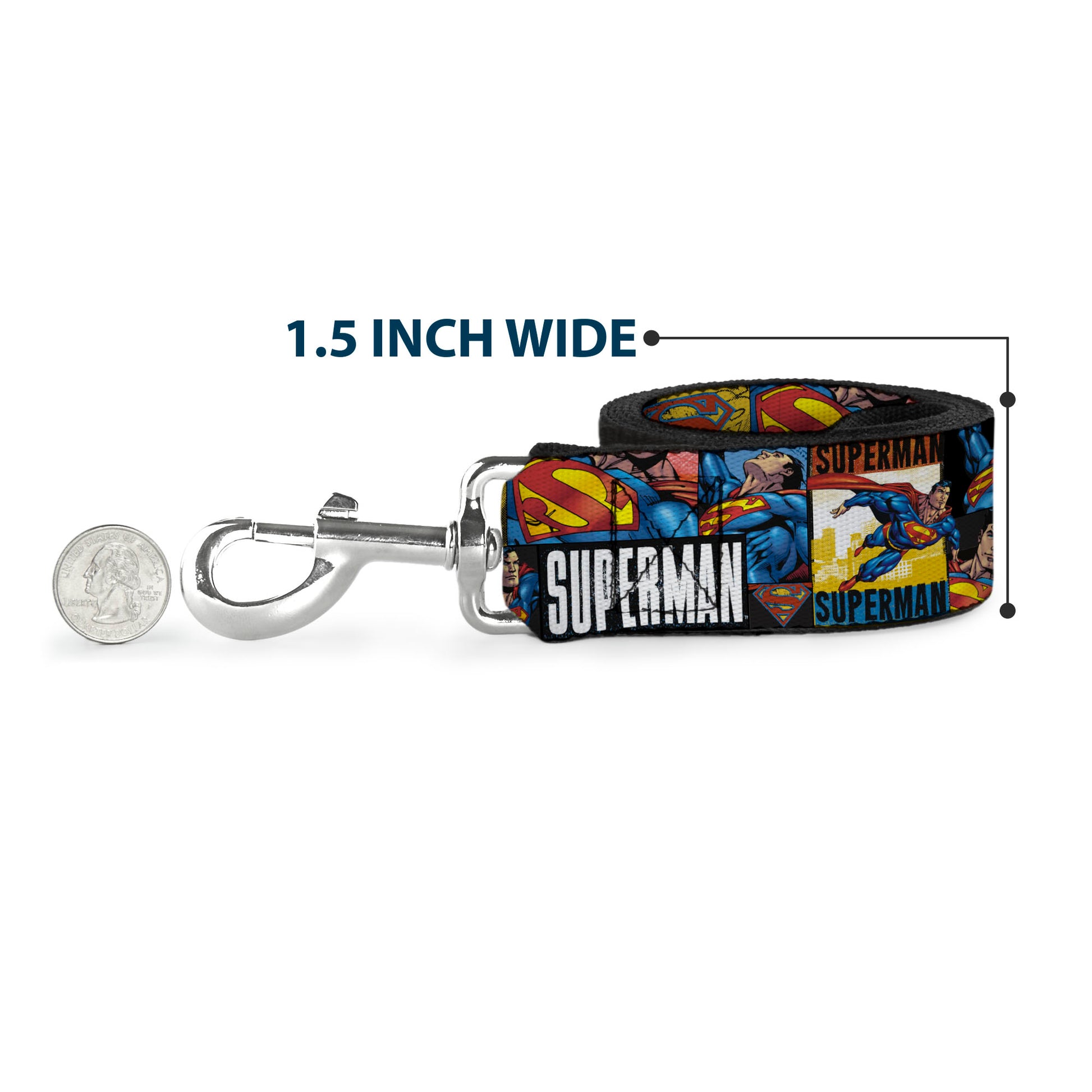 Dog Leash - SUPERMAN Action Blocks White Dog Leashes DC Comics