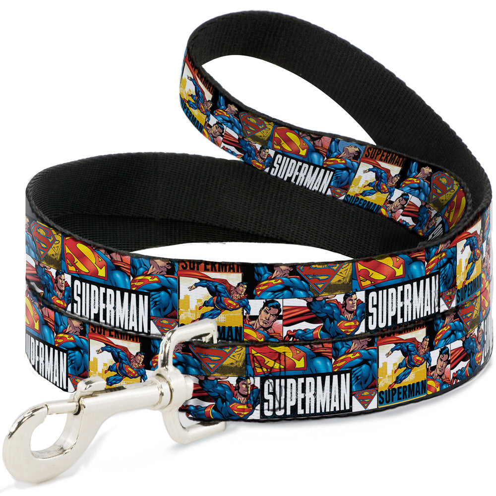 Dog Leash - SUPERMAN Action Blocks White Dog Leashes DC Comics