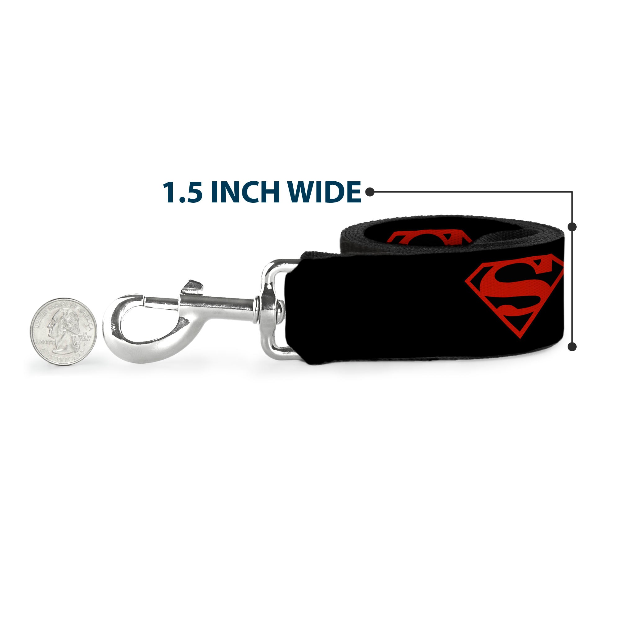 Dog Leash - Superboy Shield Black/Red Dog Leashes DC Comics