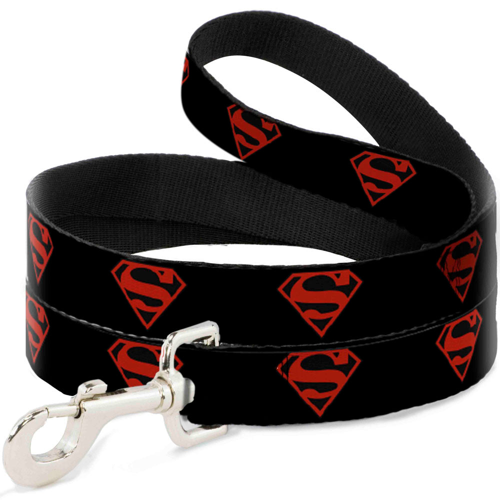 Dog Leash - Superboy Shield Black/Red Dog Leashes DC Comics