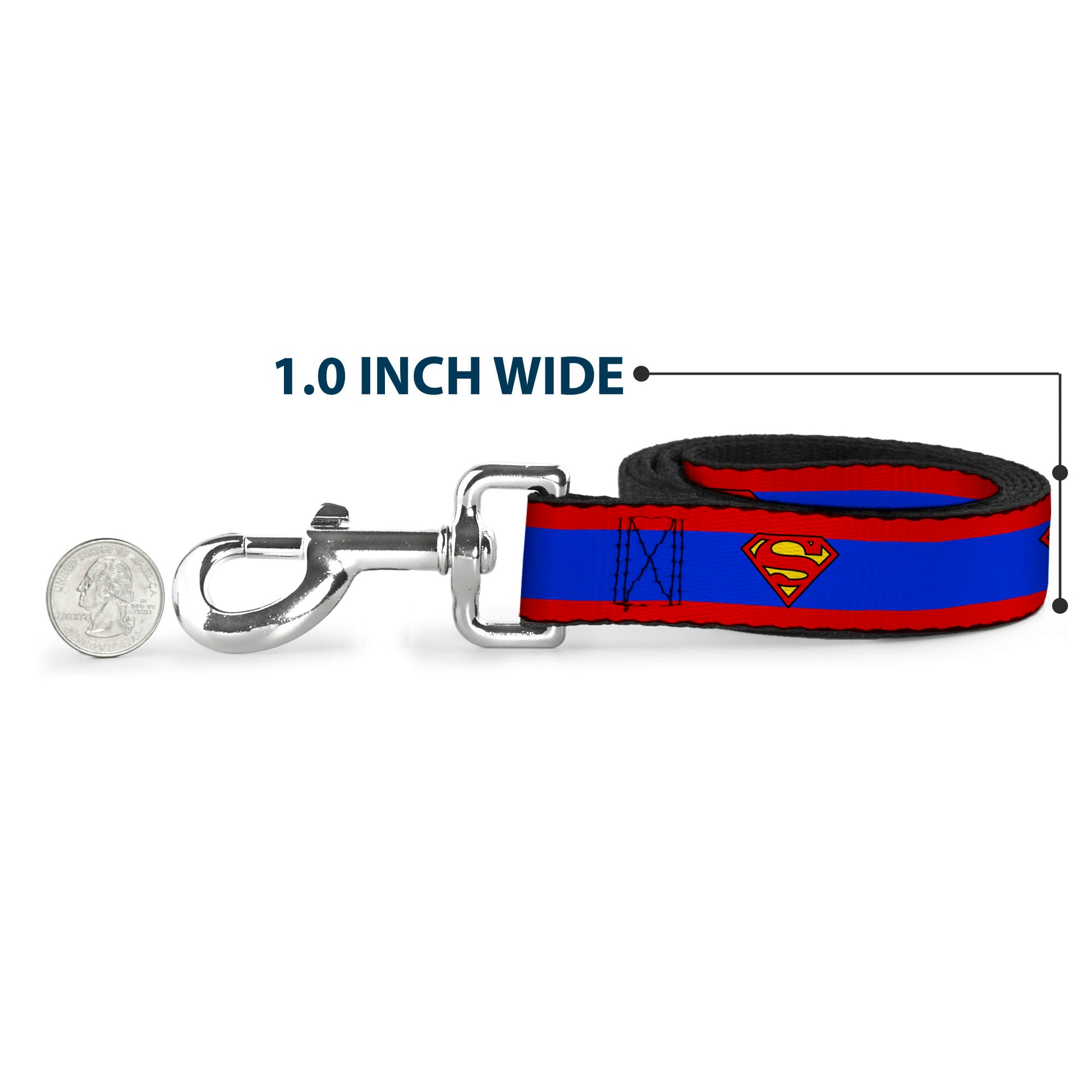 Dog Leash - Superman Shield/Stripe Red/Blue Dog Leashes DC Comics