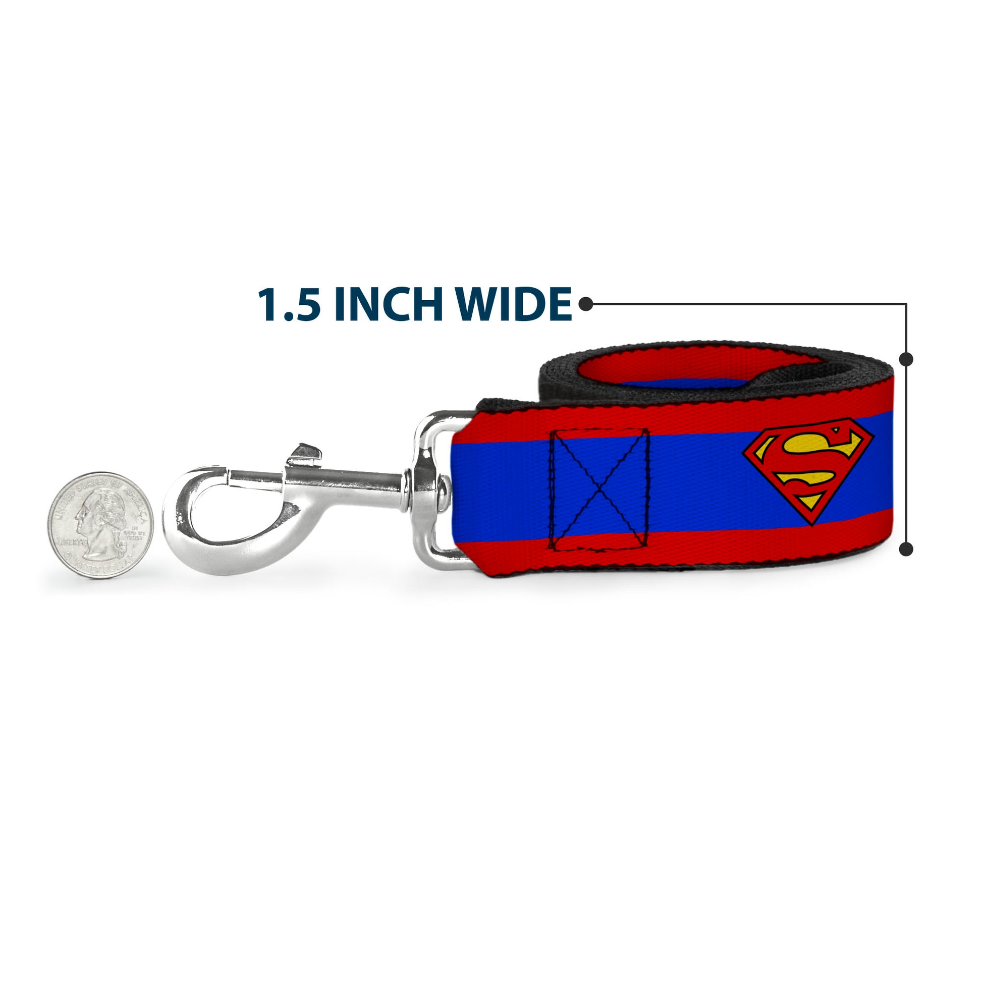 Dog Leash - Superman Shield/Stripe Red/Blue Dog Leashes DC Comics