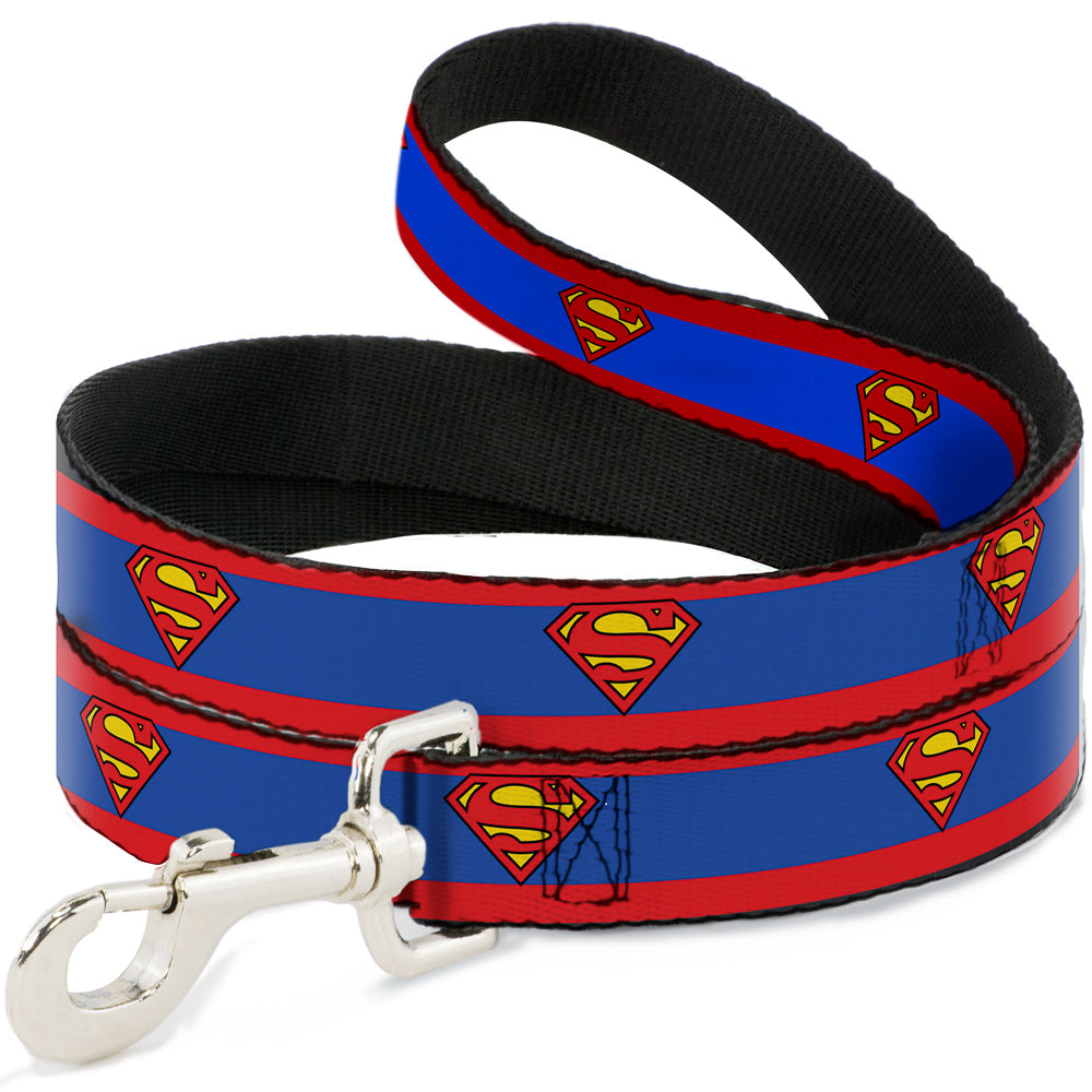 Dog Leash - Superman Shield/Stripe Red/Blue Dog Leashes DC Comics