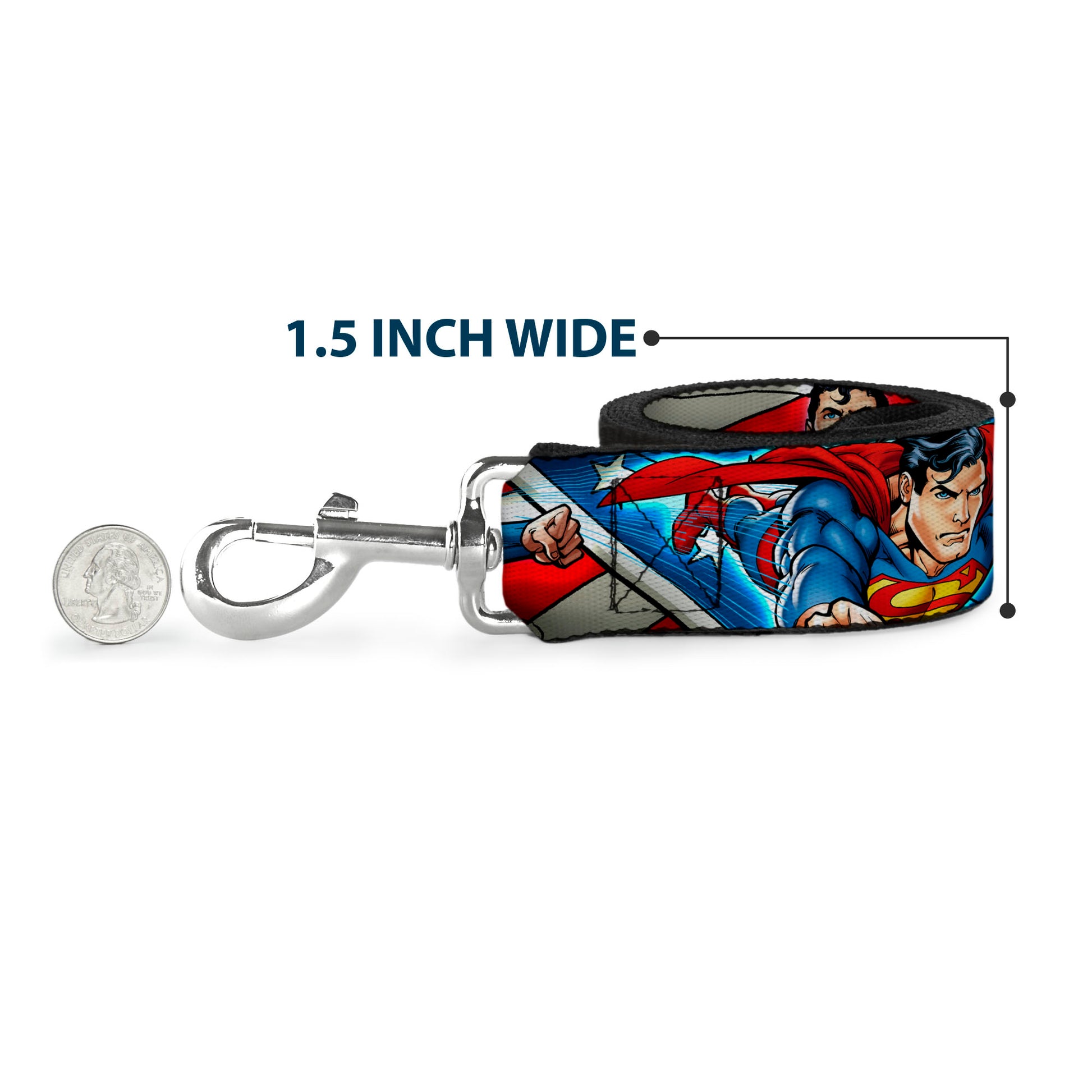 Dog Leash - Superman Action Poses/Stars & Stripes Dog Leashes DC Comics