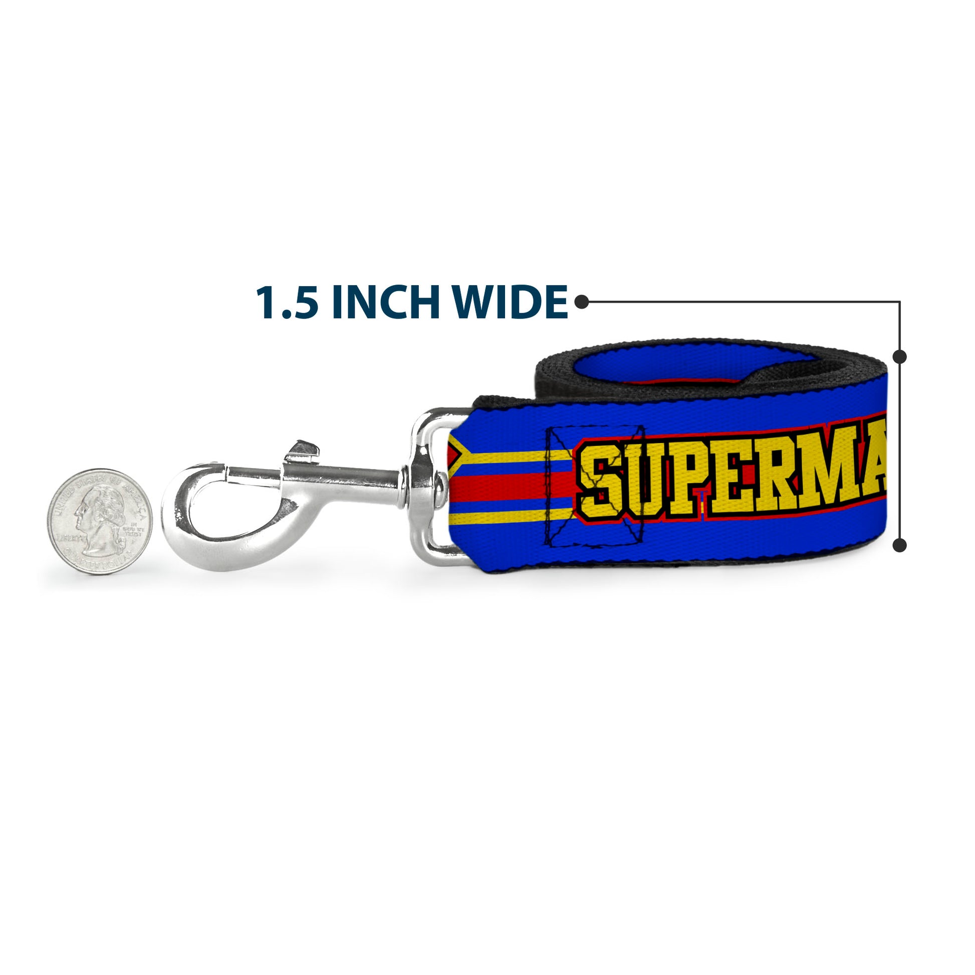 Dog Leash - SUPERMAN/Shield Stripe Blue/Yellow/Red Dog Leashes DC Comics