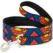 Dog Leash - Superman Shield CLOSE-UP Blue/Red/Yellow Dog Leashes DC Comics