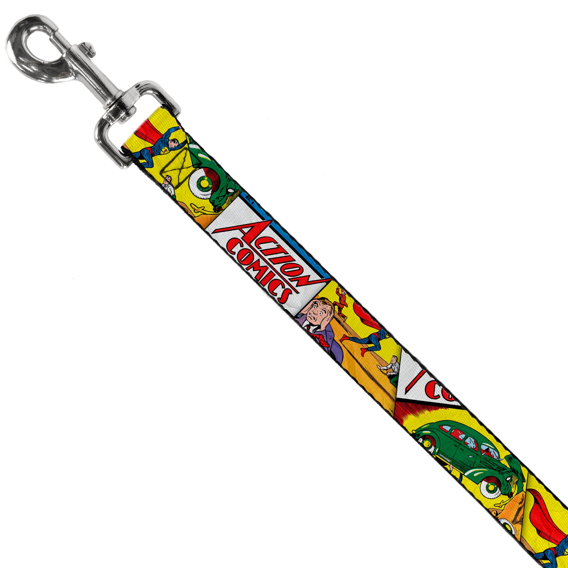 Dog Leash - Classic ACTION COMICS Issue #1 Cover Superman Lifting Car Stacked Dog Leashes DC Comics