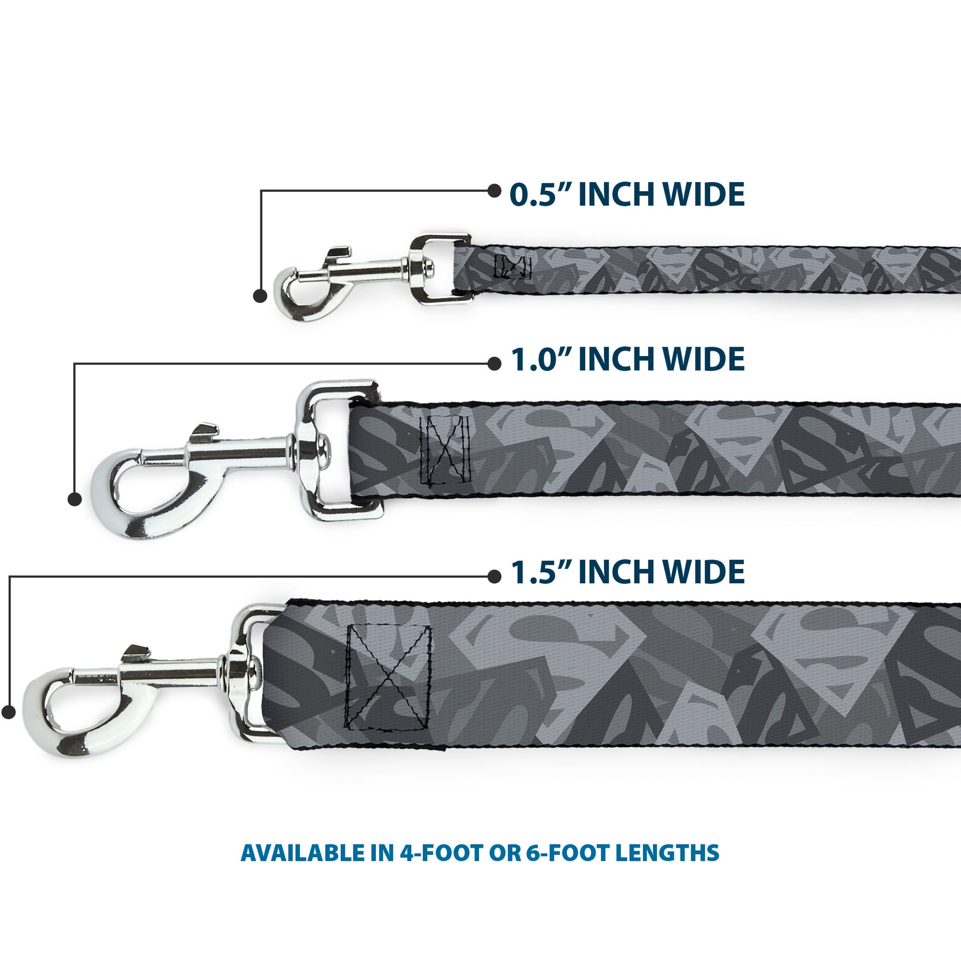 Dog Leash - Superman Shield Camouflage Grays Dog Leashes DC Comics