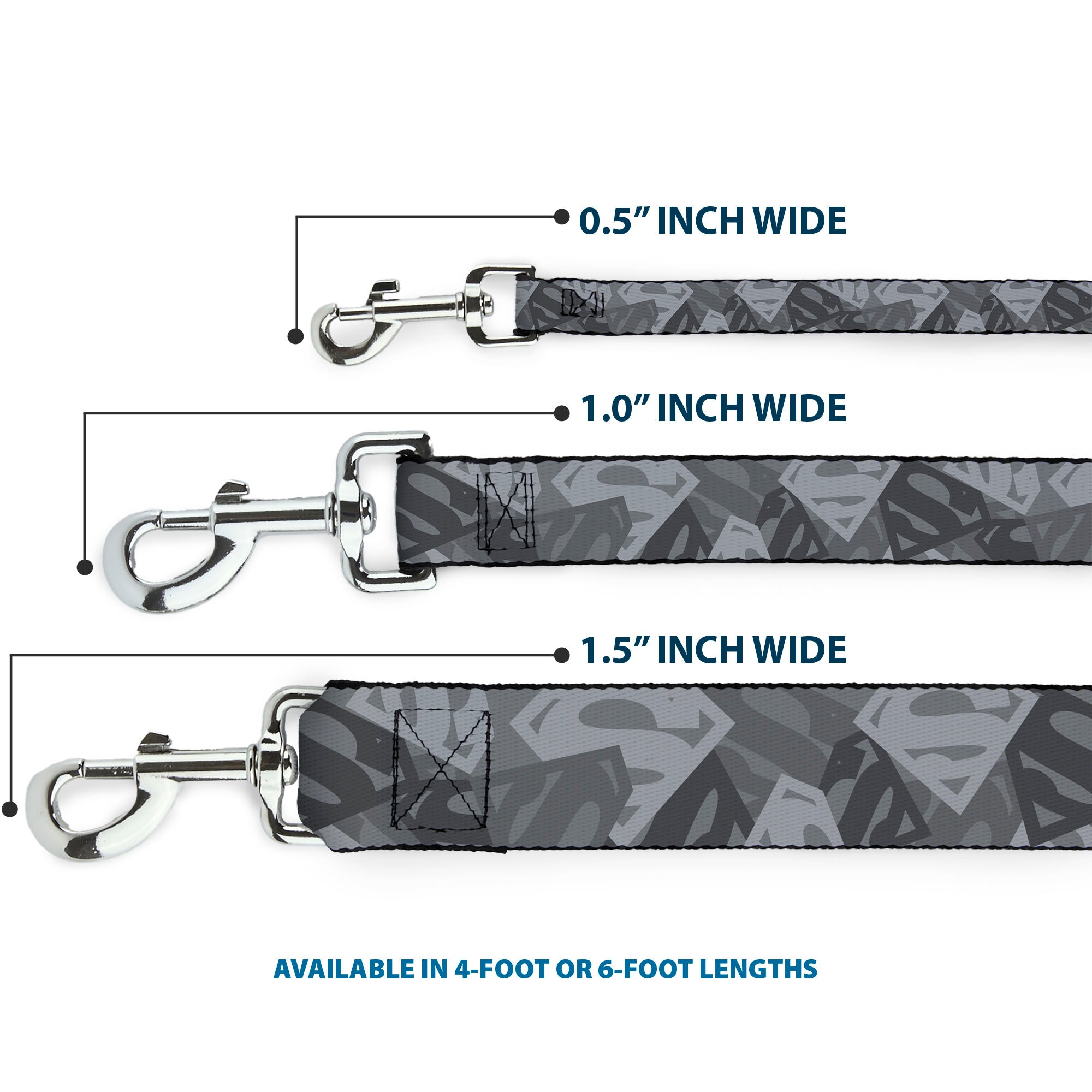 Dog Leash - Superman Shield Camouflage Grays Dog Leashes DC Comics