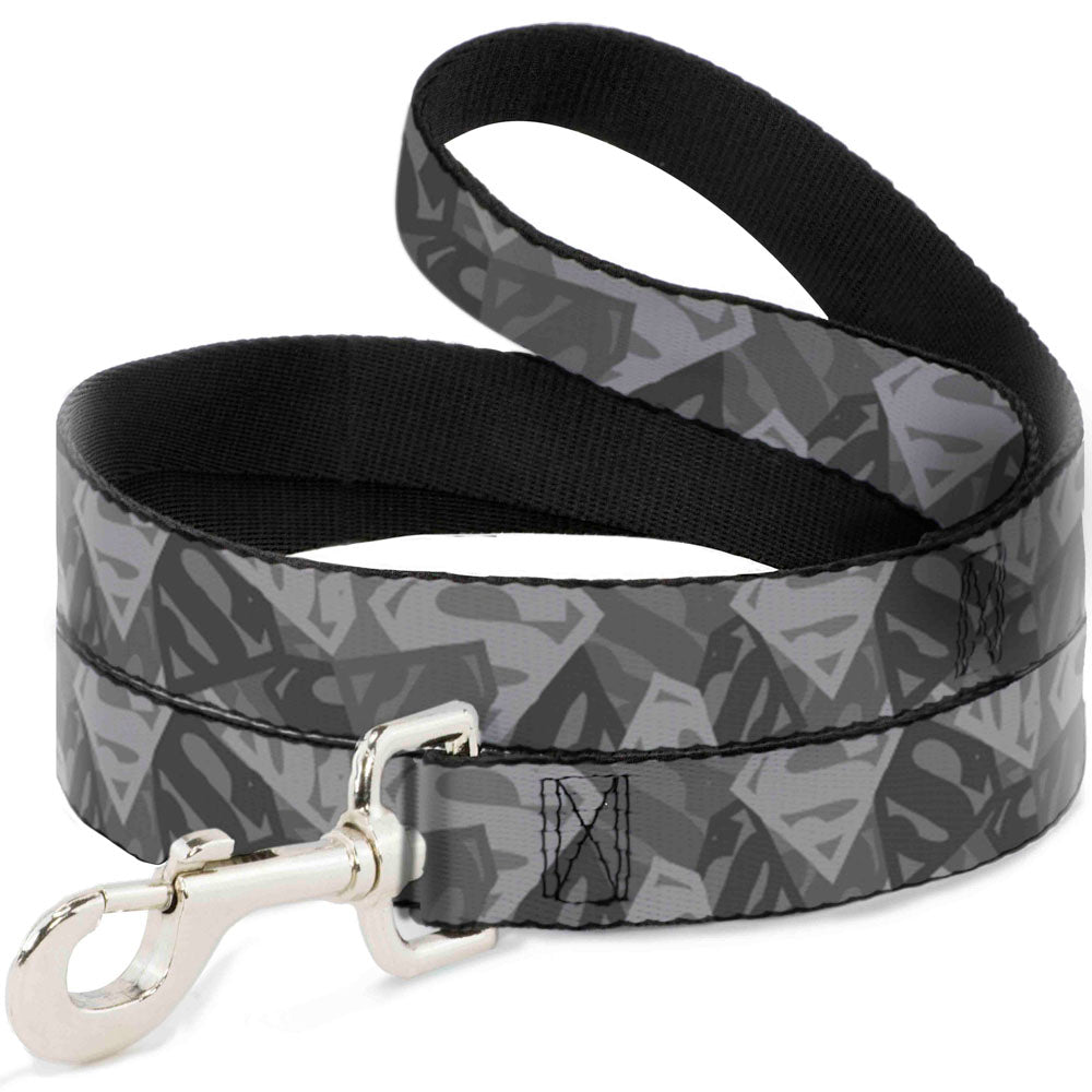Dog Leash - Superman Shield Camouflage Grays Dog Leashes DC Comics