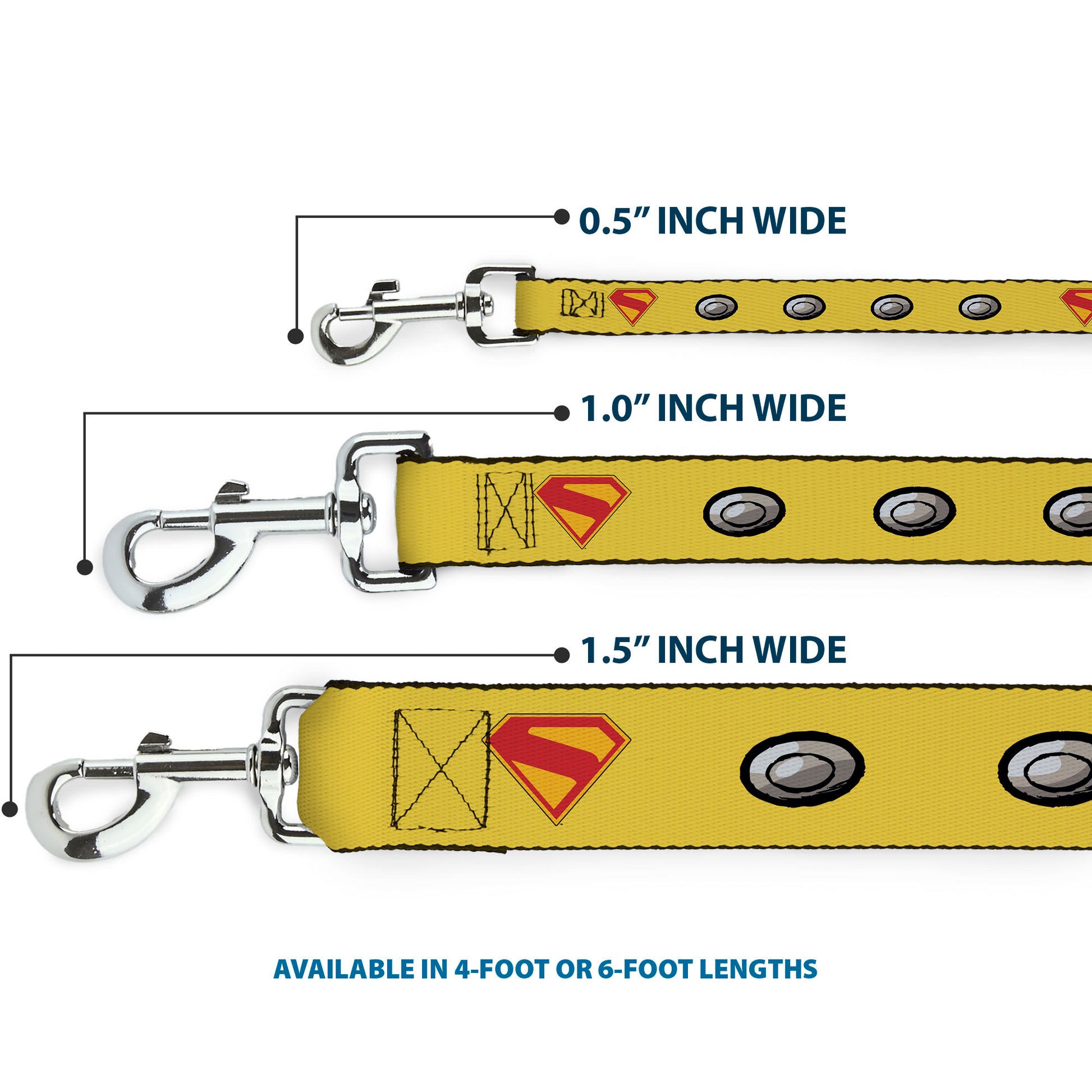 Dog Leash - Superman Krypto Collar Icons Yellows/Red/Grays Dog Leashes DC Comics