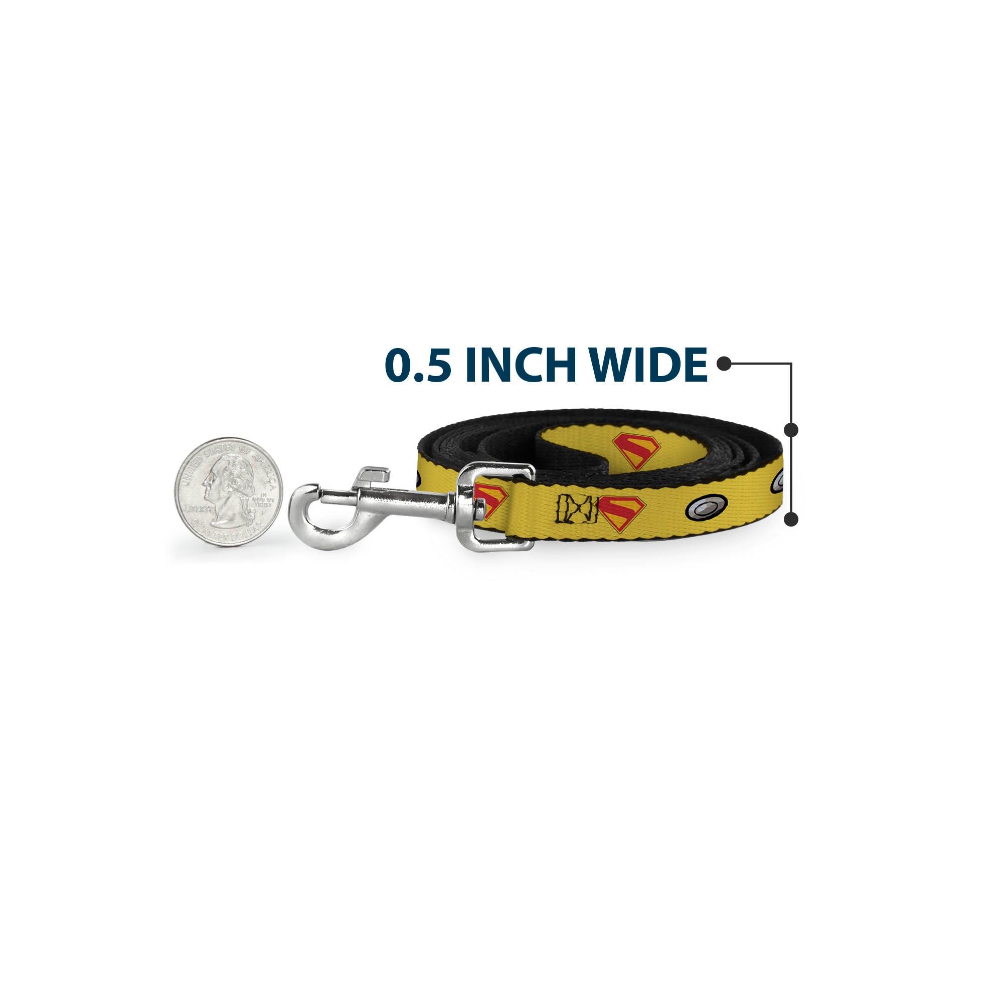 Dog Leash - Superman Krypto Collar Icons Yellows/Red/Grays Dog Leashes DC Comics