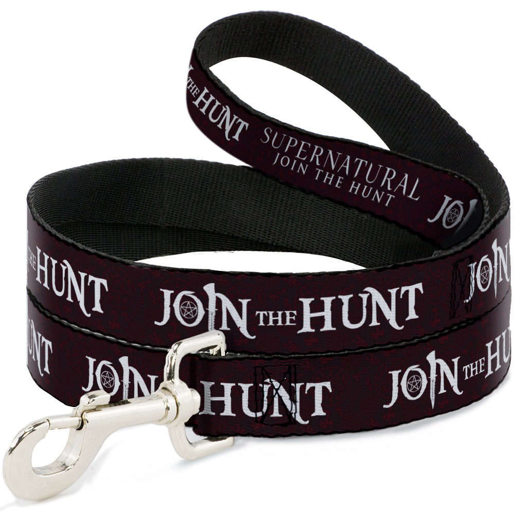Dog Leash - Supernatural JOIN THE HUNT/Symbols Scattered Reds/White Dog Leashes Supernatural