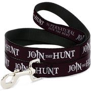Dog Leash - Supernatural JOIN THE HUNT/Symbols Scattered Reds/White Dog Leashes Supernatural