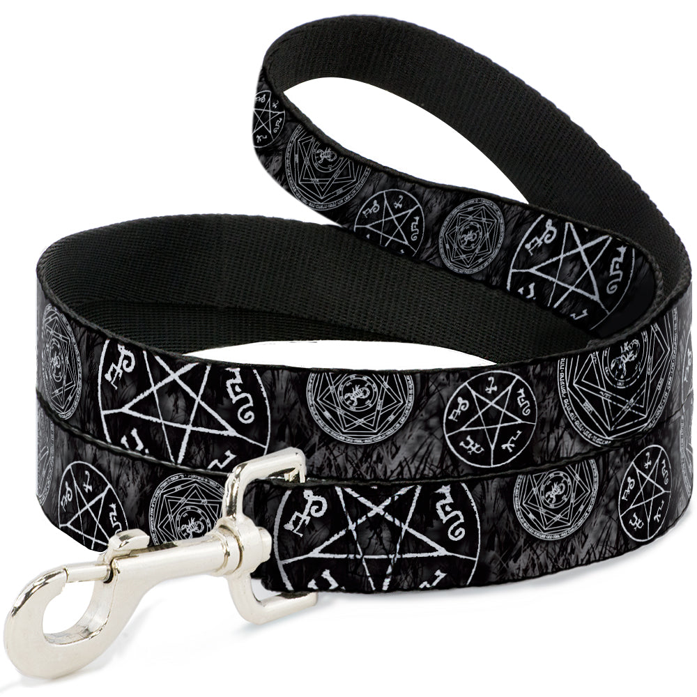 Dog Leash - Supernatural Devil's Trap Pentagrams Grays/Black/White Dog Leashes Supernatural