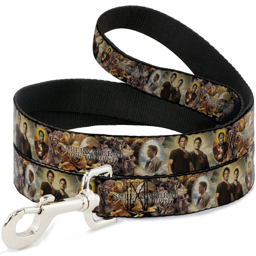 Dog Leash - SUPERNATURAL 4-Character Saintly Icons/Skull & Roses Dog Leashes Supernatural