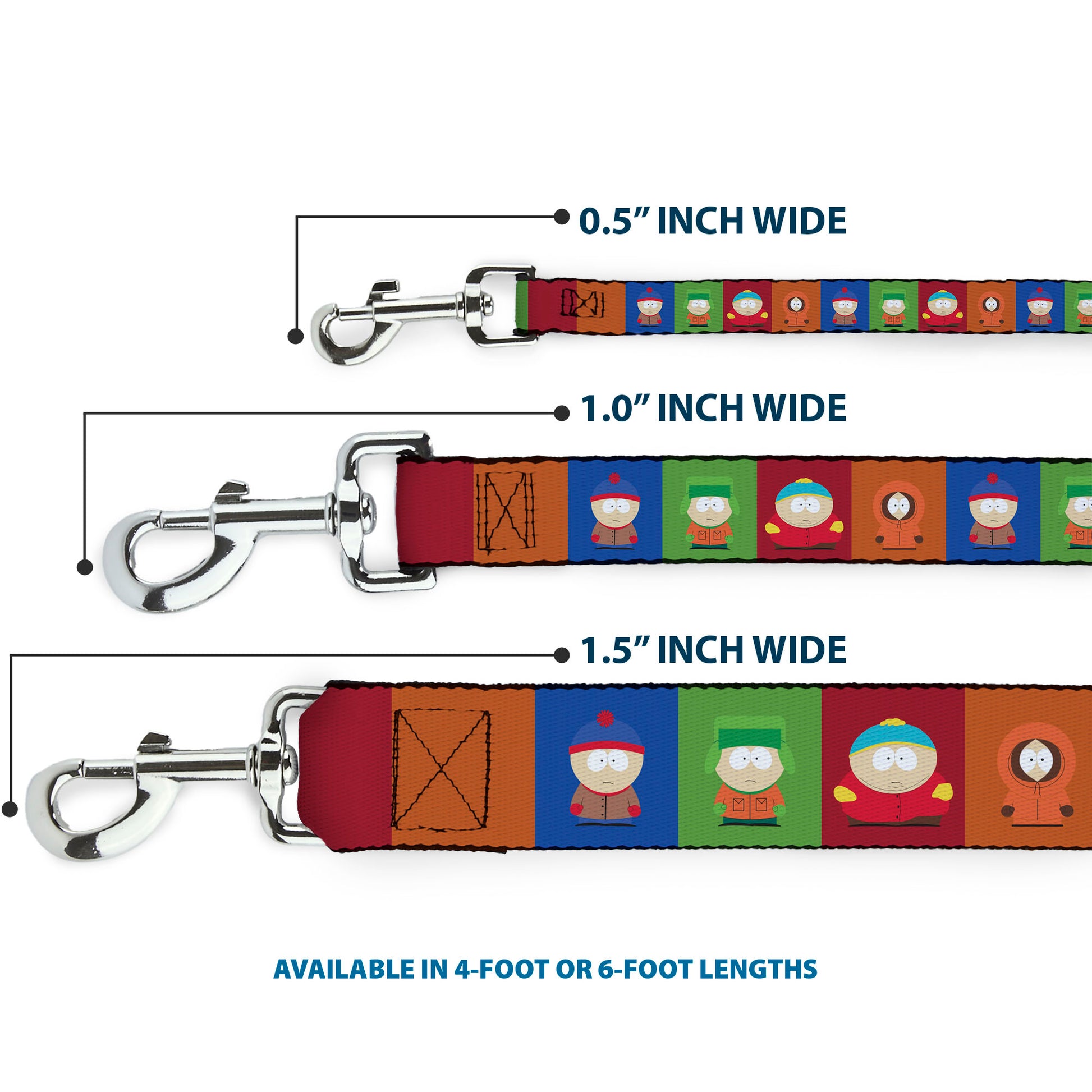 Dog Leash - South Park Boys Pose Blocks Multi Color Dog Leashes South Park