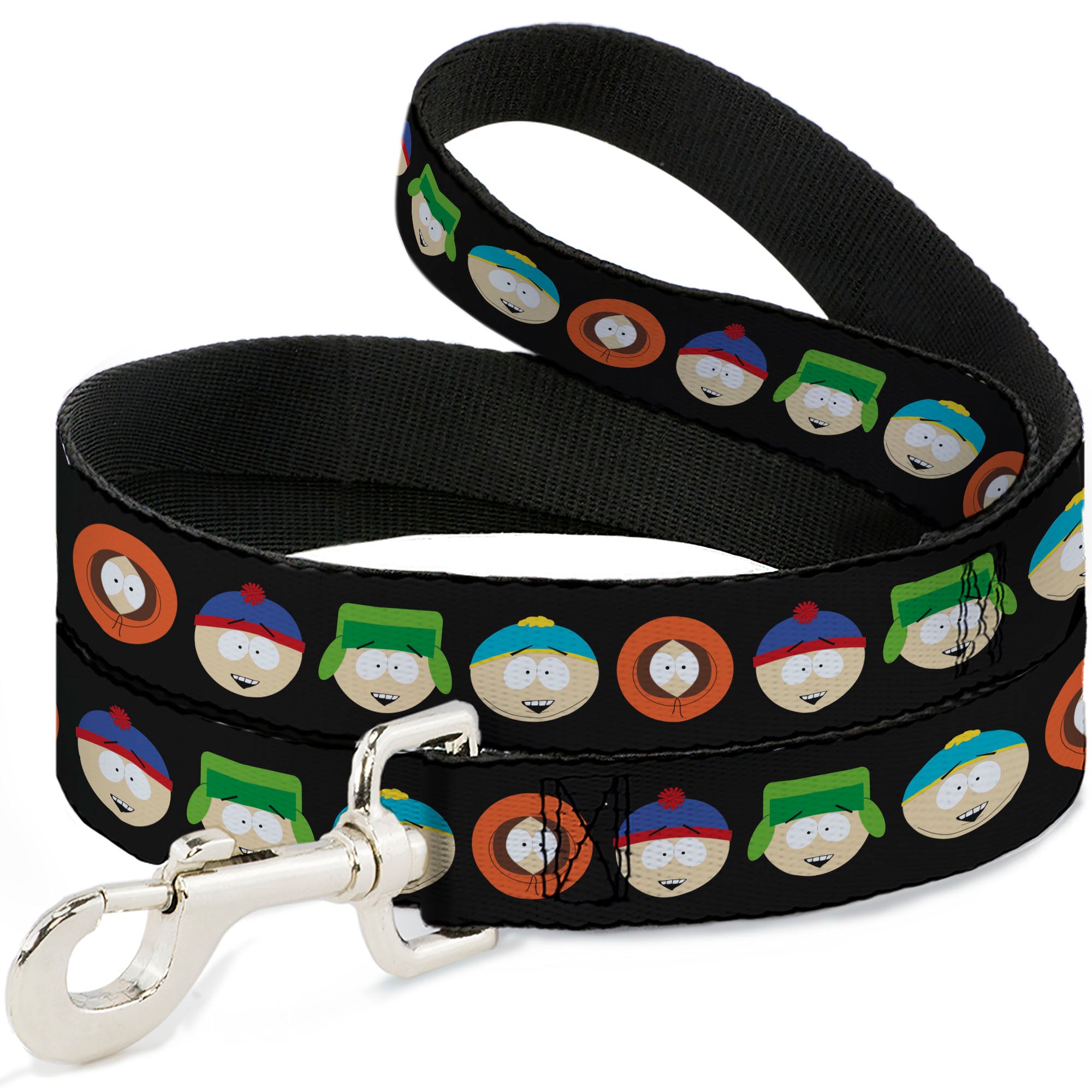 Dog Leash - South Park Boys Face Repeat Black Dog Leashes South Park