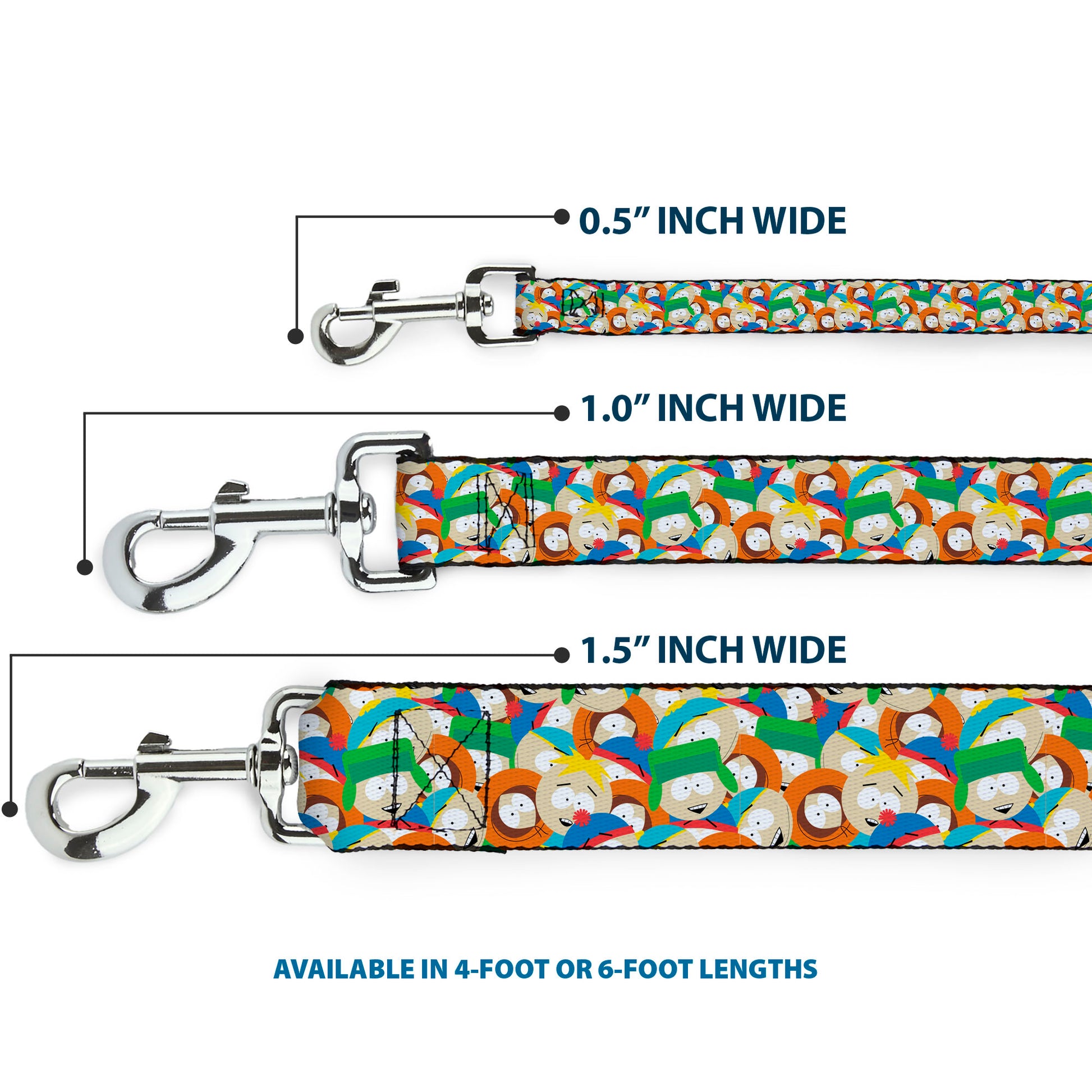 Dog Leash - South Park Boys Expressions Stacked Dog Leashes South Park