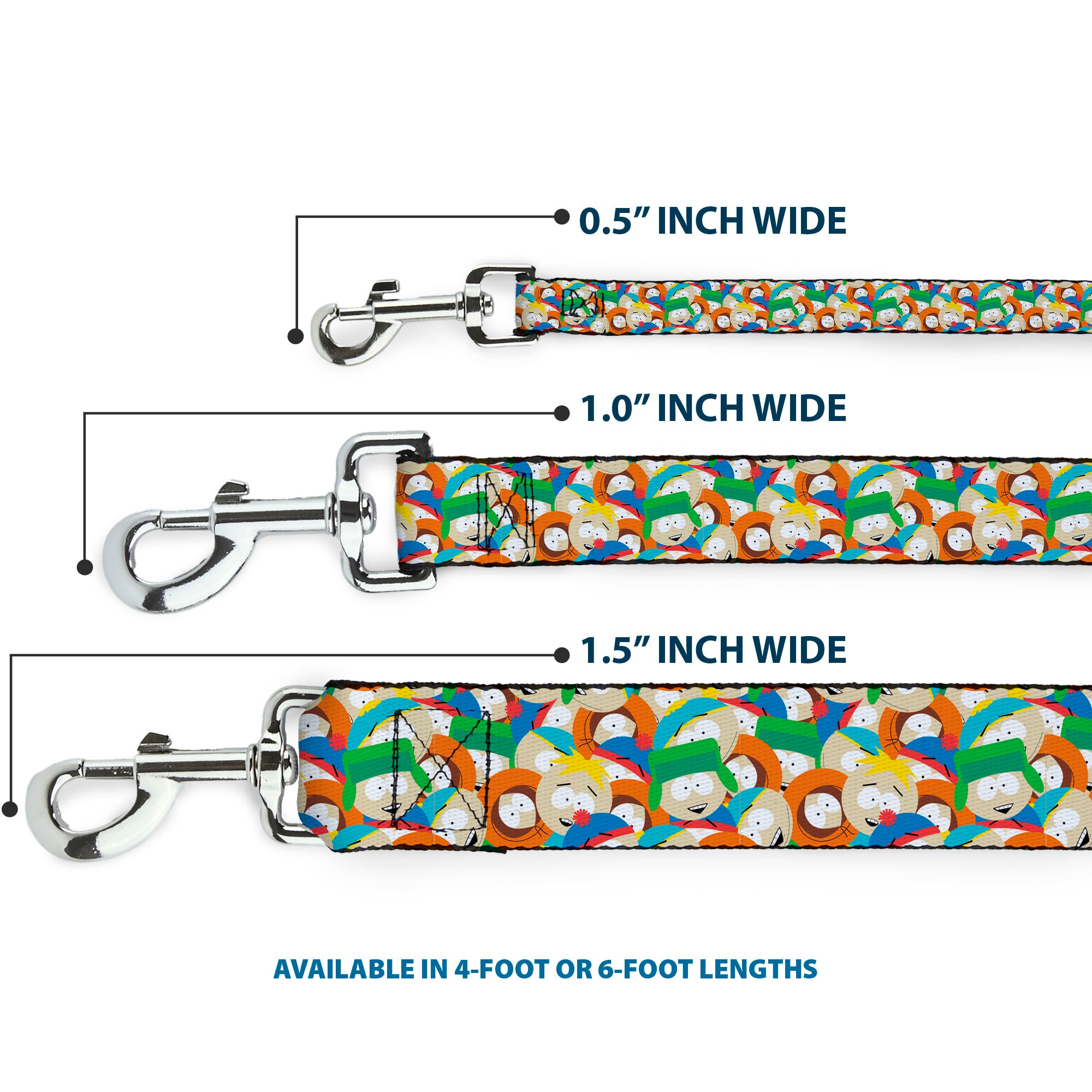 Dog Leash - South Park Boys Expressions Stacked Dog Leashes South Park