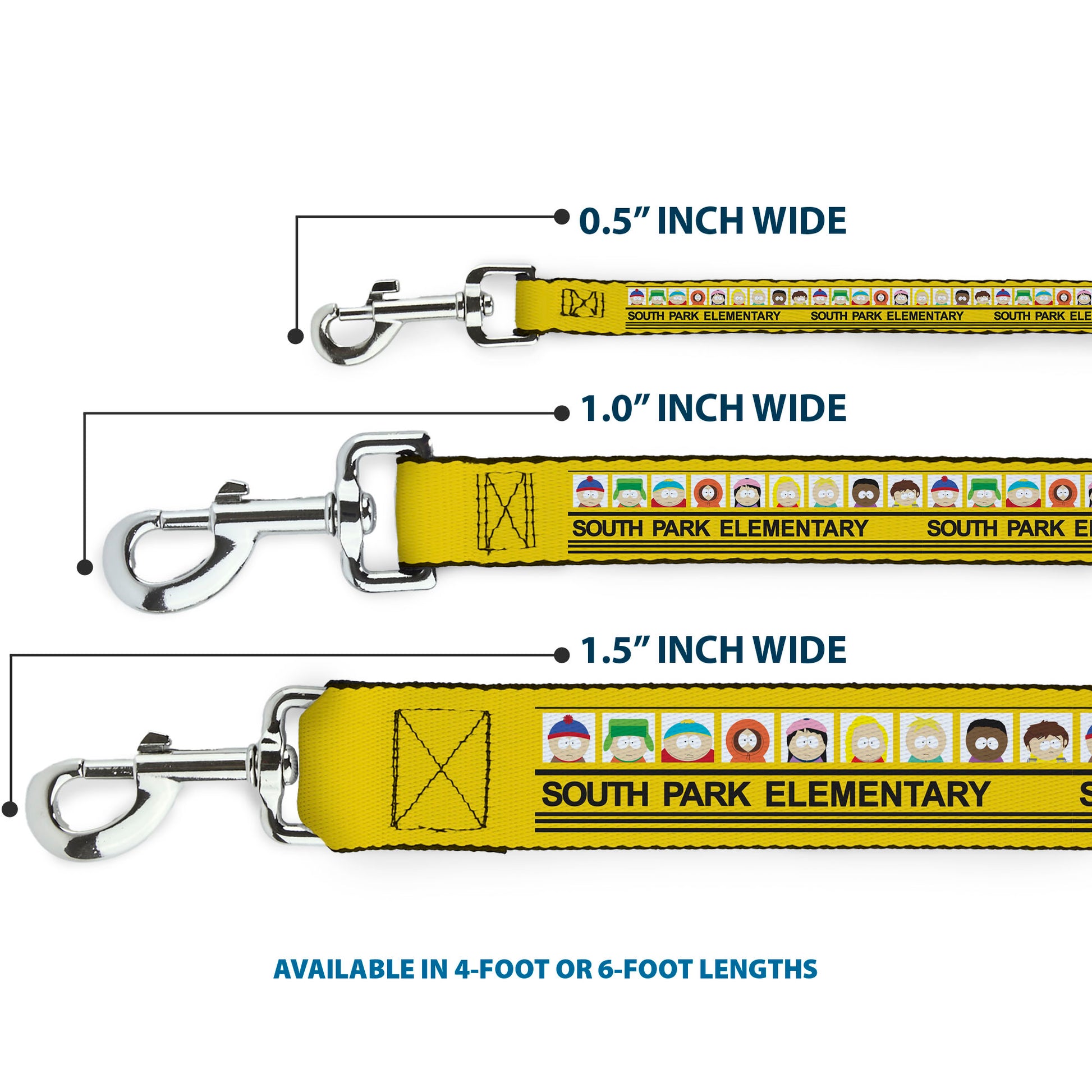 Dog Leash - SOUTH PARK ELEMENTARY School Bus Characters Pose Yellow Dog Leashes South Park
