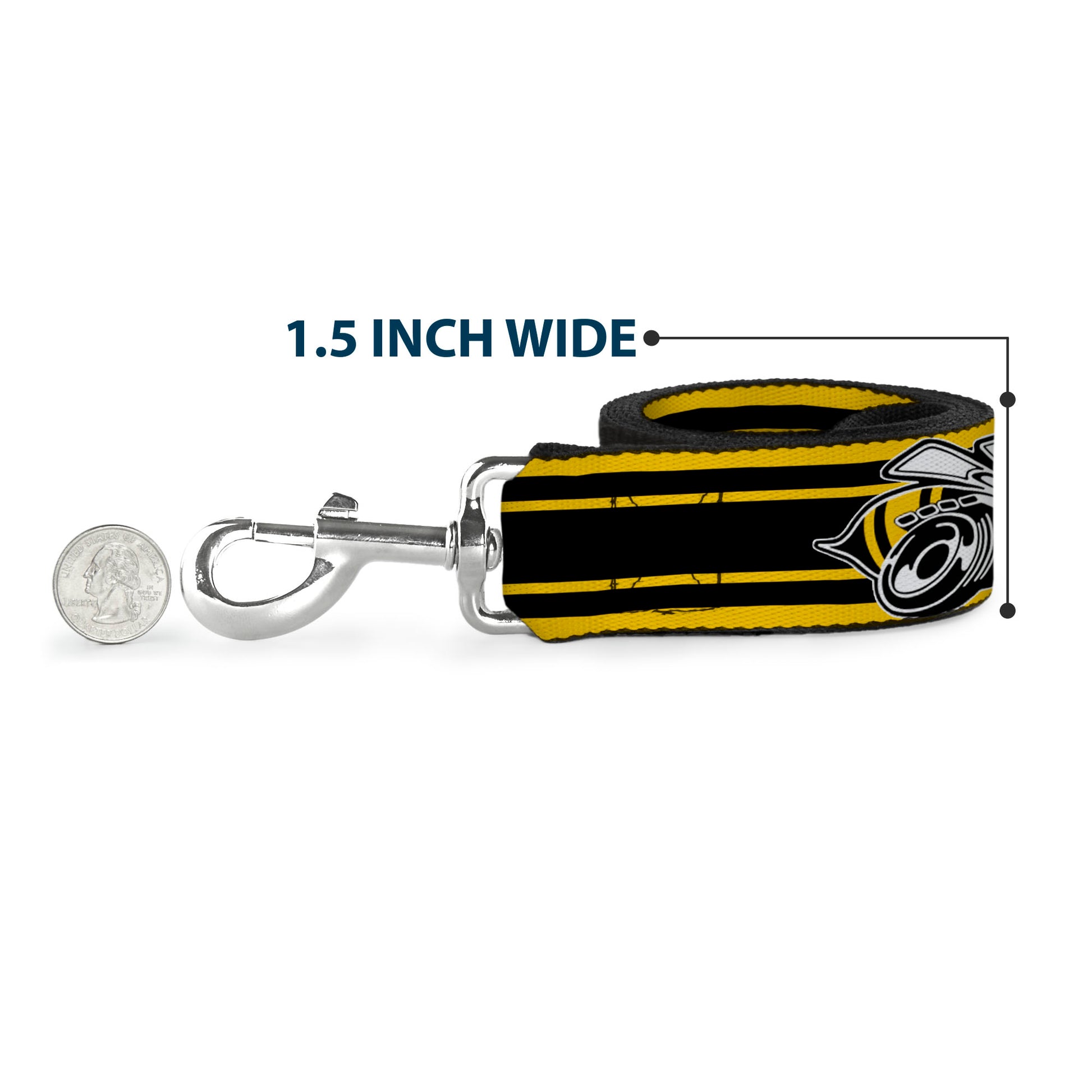 Dog Leash - SUPER BEE Logo/Stripes Black/Yellow/White Dog Leashes Dodge