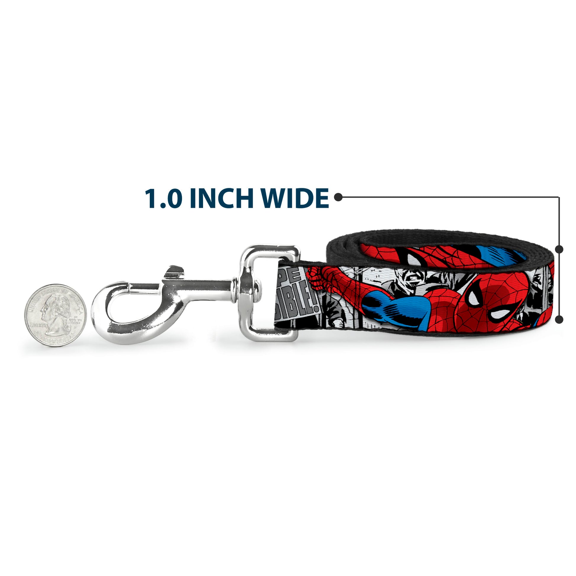 Dog Leash - Spider-Man Action ESCAPE IMPOSSIBLE Gray Dog Leashes Marvel Comics