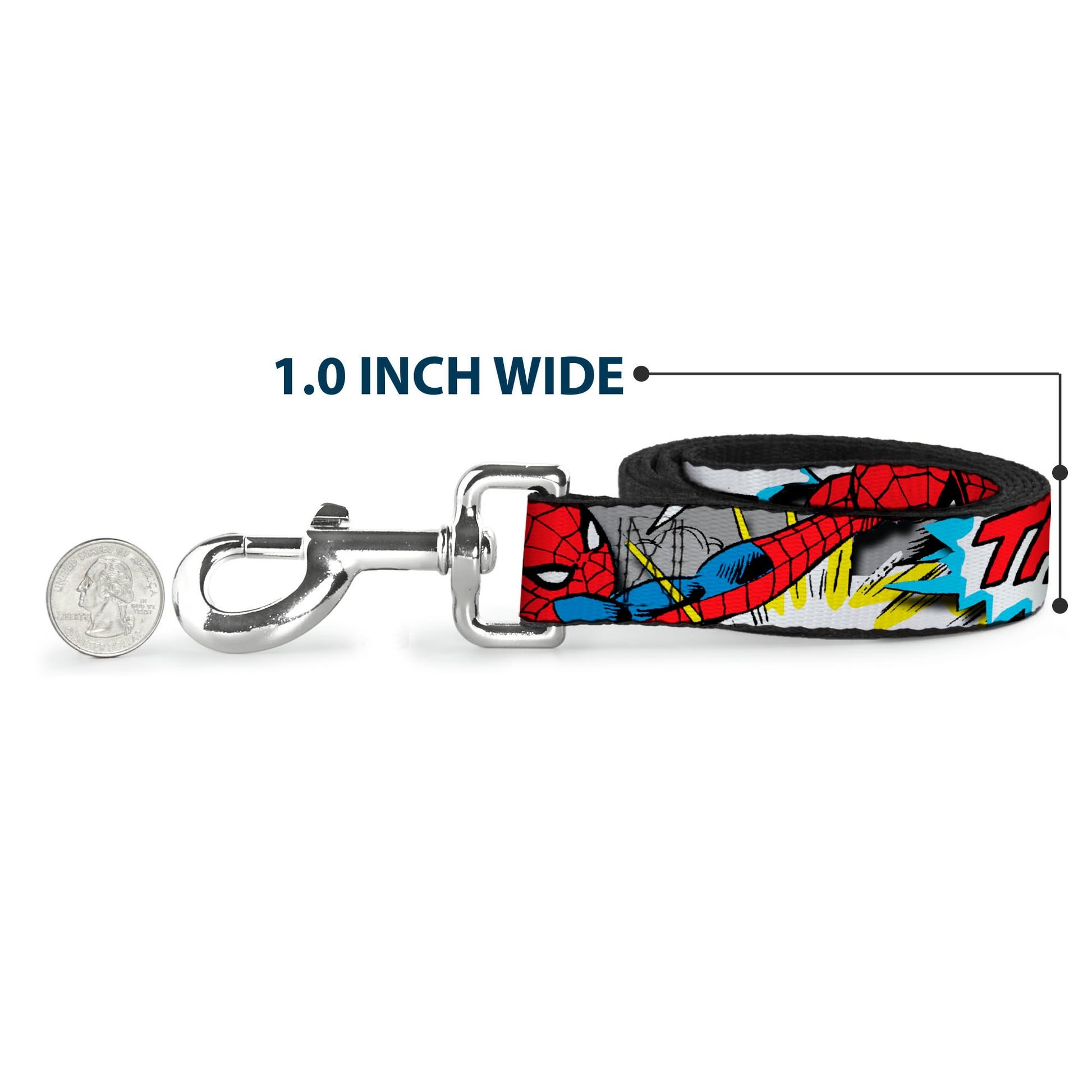 Dog Leash - Spider-Man w/Action Verbiage Dog Leashes Marvel Comics