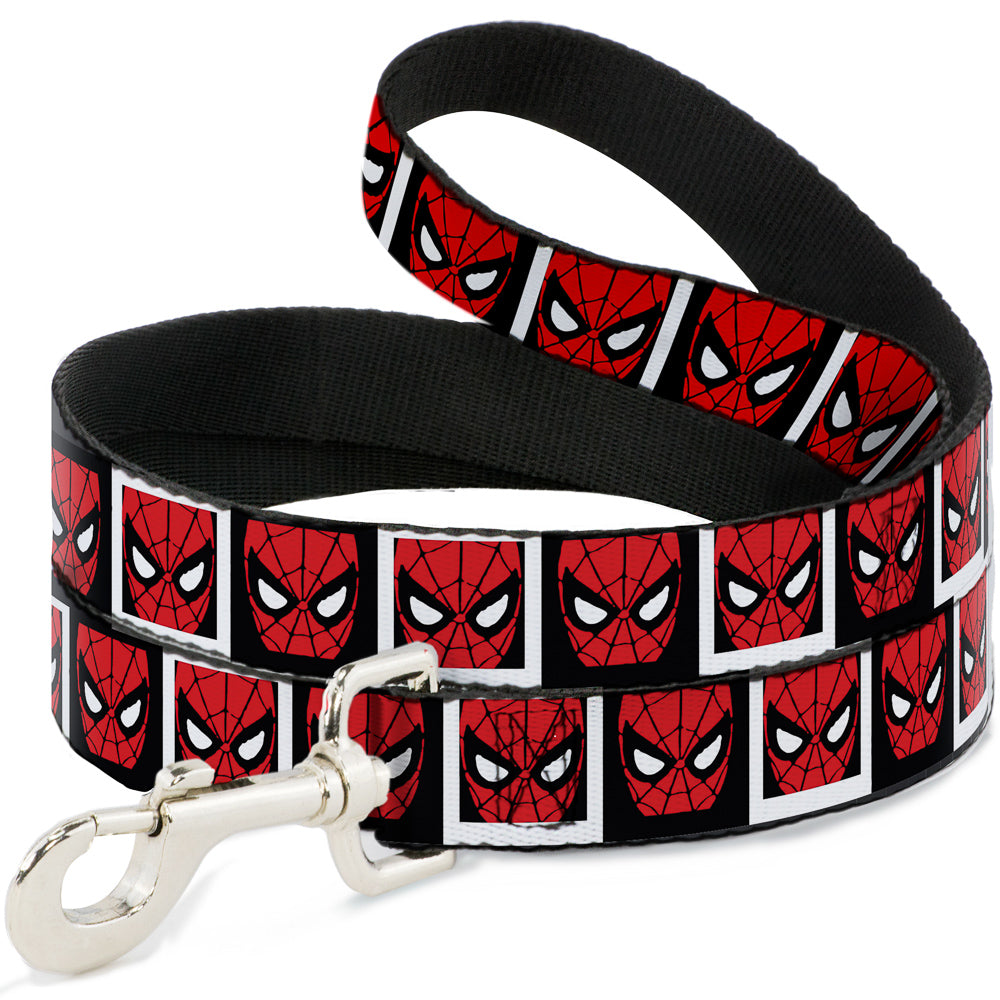 Dog Leash - Spider-Man Face Black/White Blocks Dog Leashes Marvel Comics
