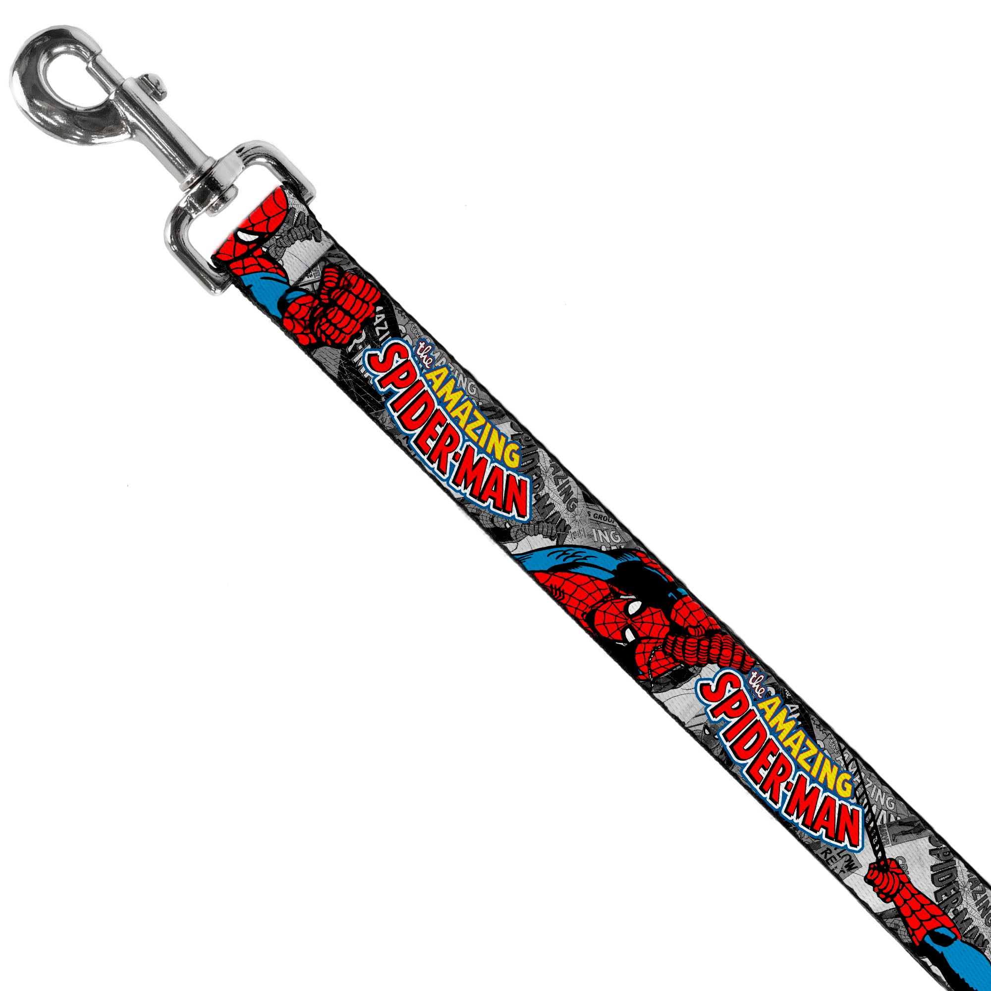 Dog Leash - THE AMAZING SPIDER-MAN Stacked Comic Books/Action Poses Dog Leashes Marvel Comics