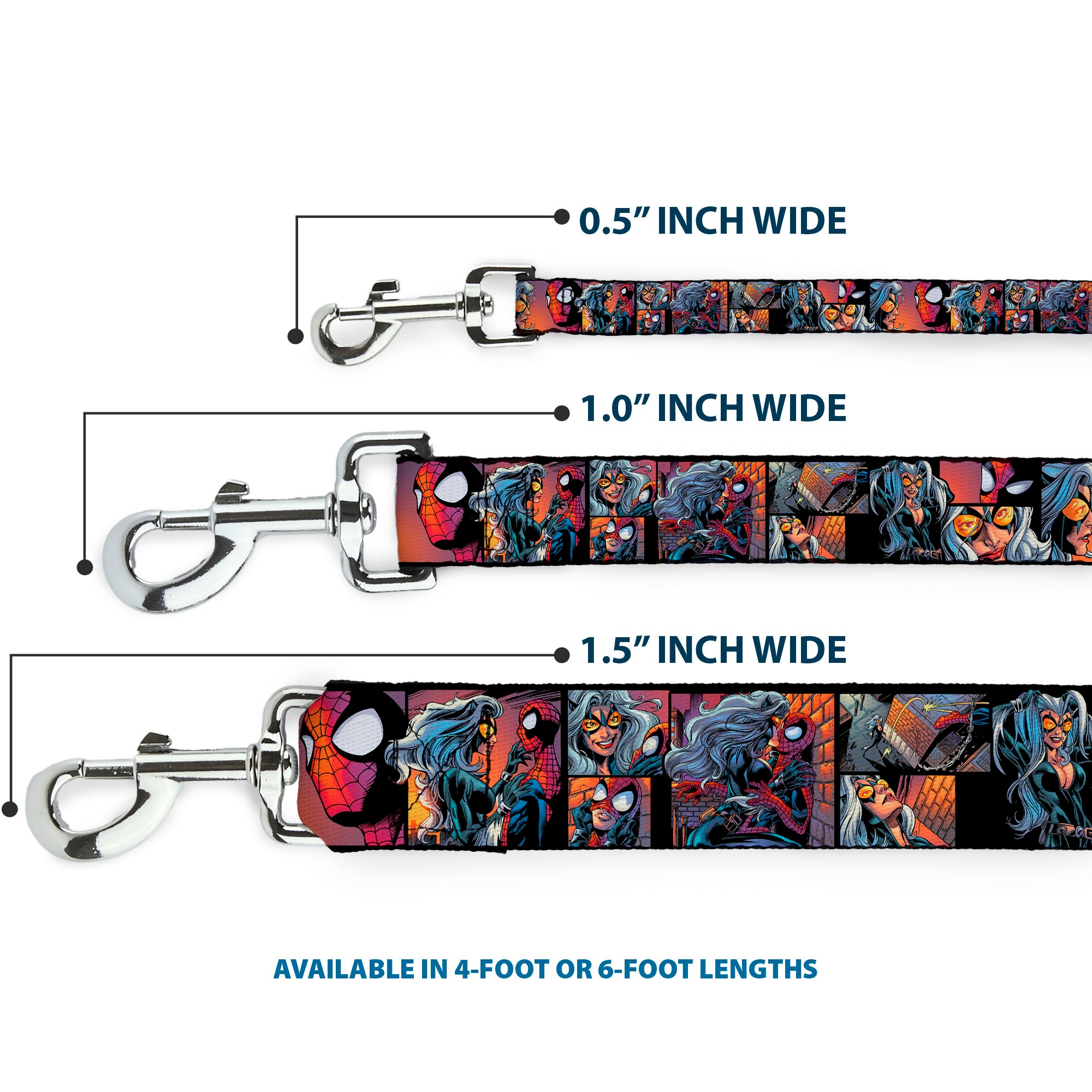 Dog Leash - Spider-Man & Black Cat Scene Blocks Dog Leashes Marvel Comics