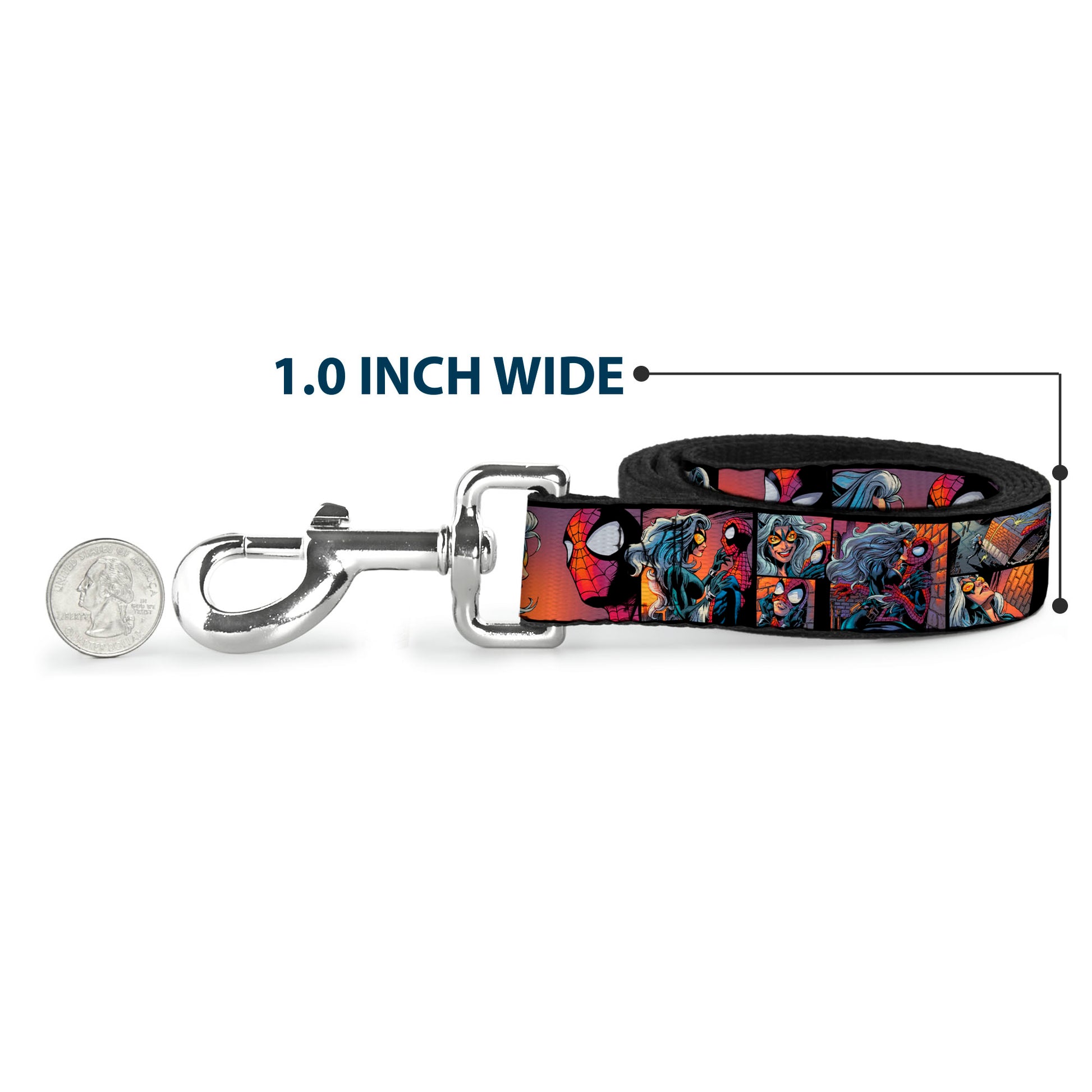 Dog Leash - Spider-Man & Black Cat Scene Blocks Dog Leashes Marvel Comics