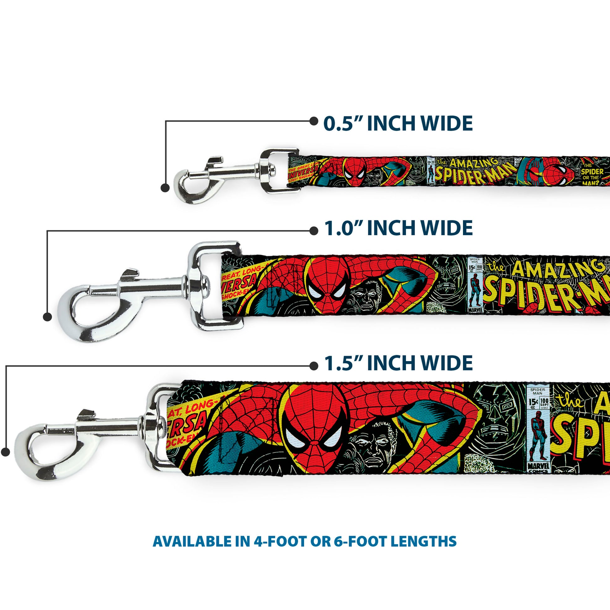 Dog Leash - THE AMAZING SPIDER-MAN 100th ANNIVERSARY Cover Dog Leashes Marvel Comics