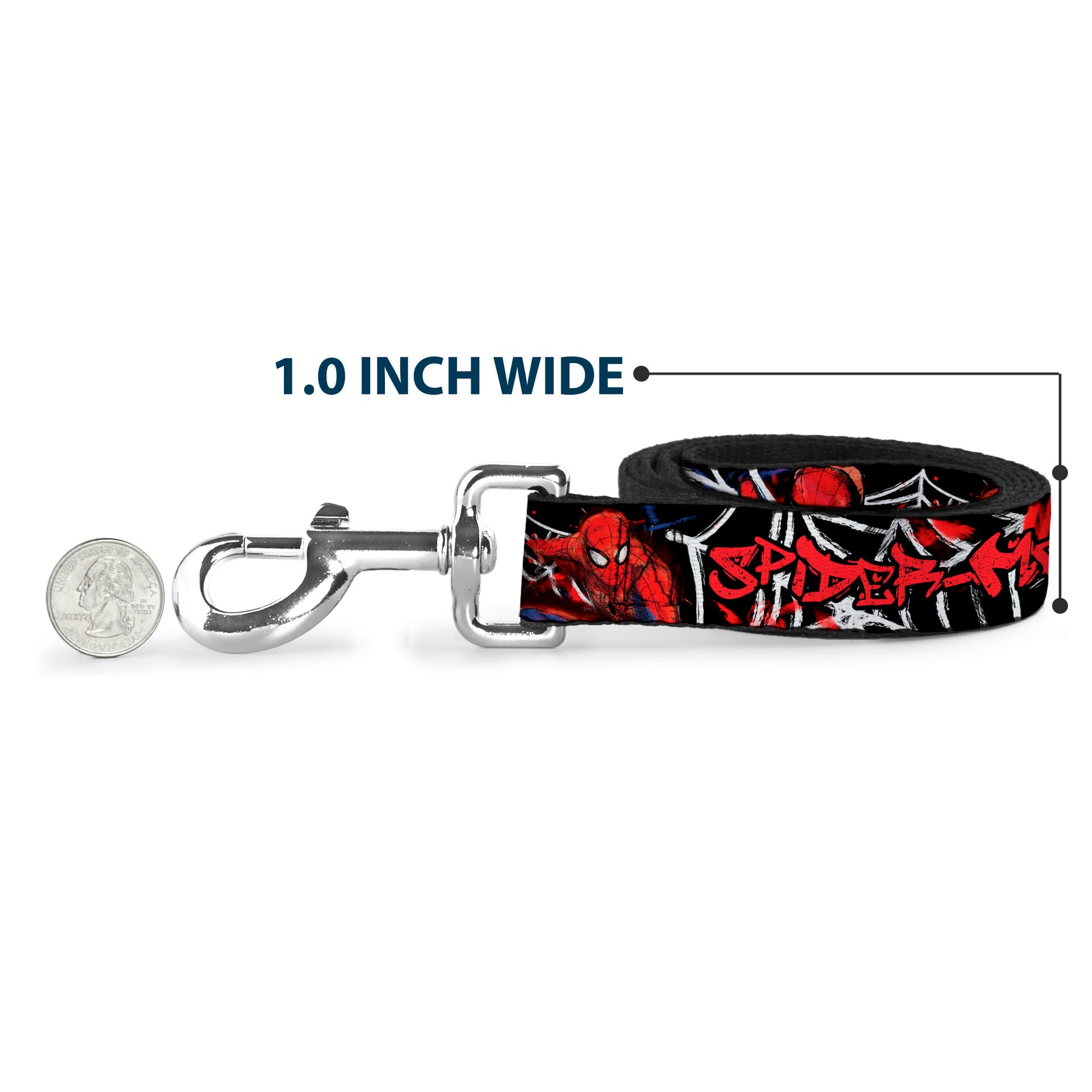 Dog Leash - SPIDER-MAN/3-Poses/Spider Web Sketch Black/White/Red Dog Leashes Marvel Comics