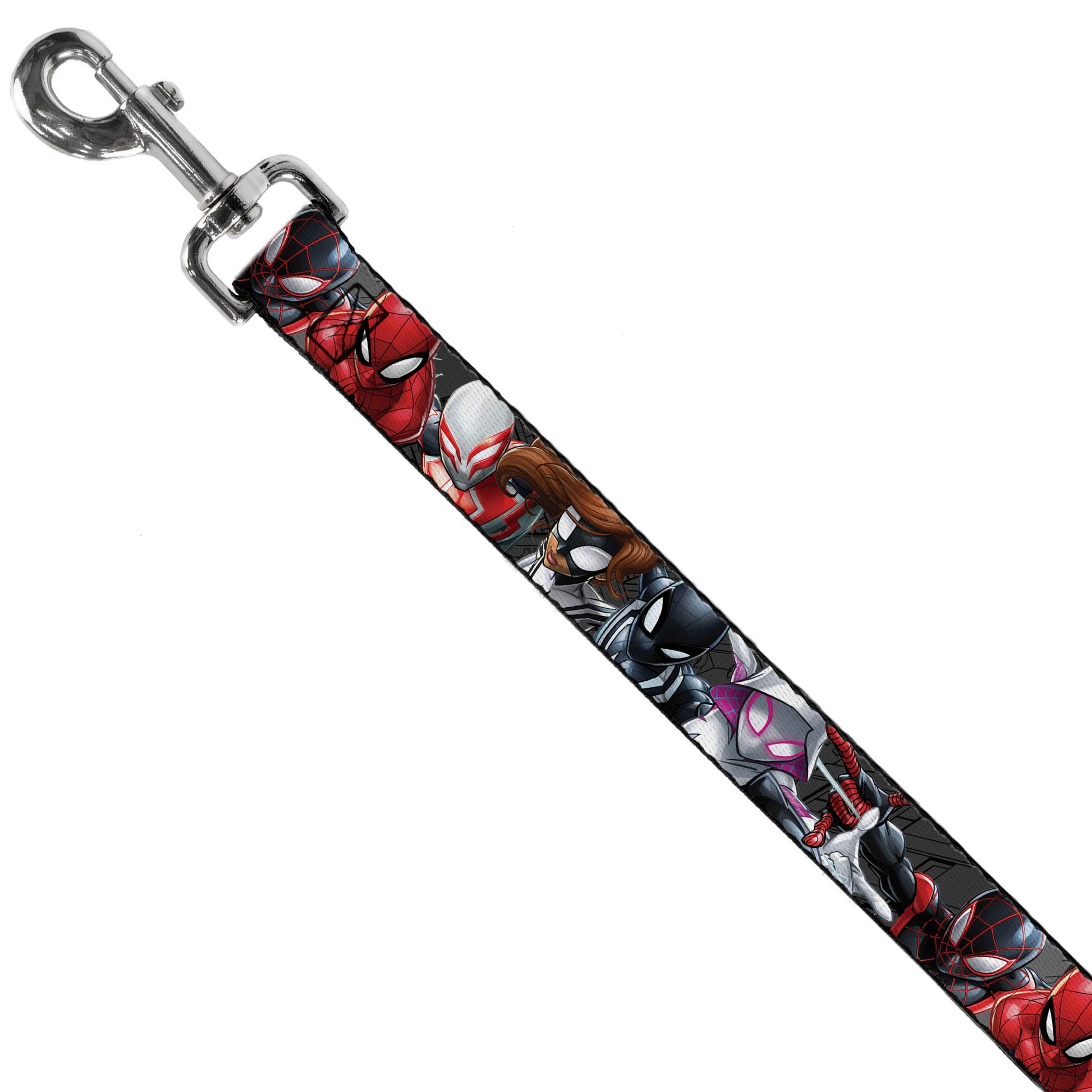 Dog Leash - 6-Spider Hero Action Poses Grays Dog Leashes Marvel Comics