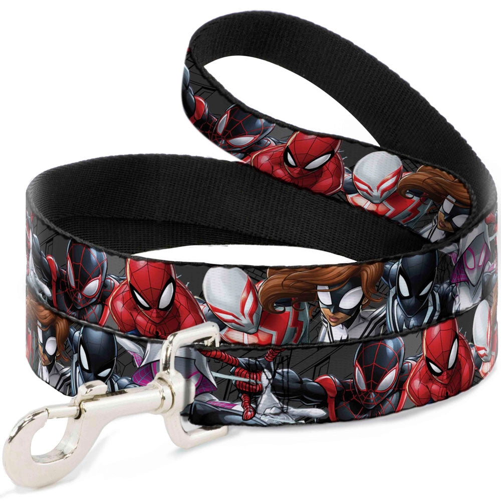 Dog Leash - 6-Spider Hero Action Poses Grays Dog Leashes Marvel Comics