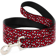Dog Leash - Spider-Man Eyes/Spiders Scattered Reds/Black/White Dog Leashes Marvel Comics