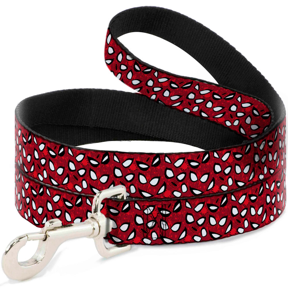 Dog Leash - Spider-Man Eyes/Spiders Scattered Reds/Black/White Dog Leashes Marvel Comics
